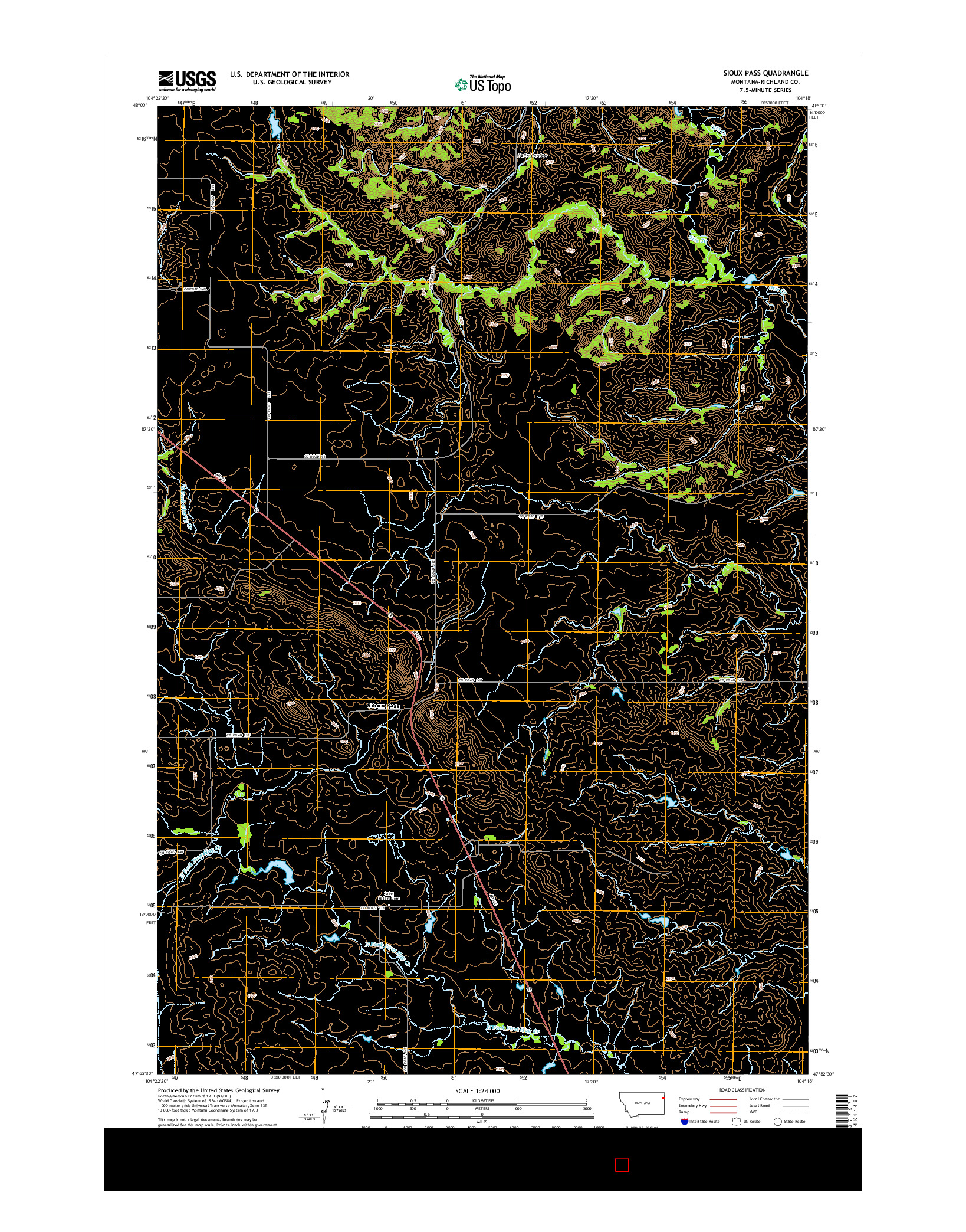 USGS US TOPO 7.5-MINUTE MAP FOR SIOUX PASS, MT 2014