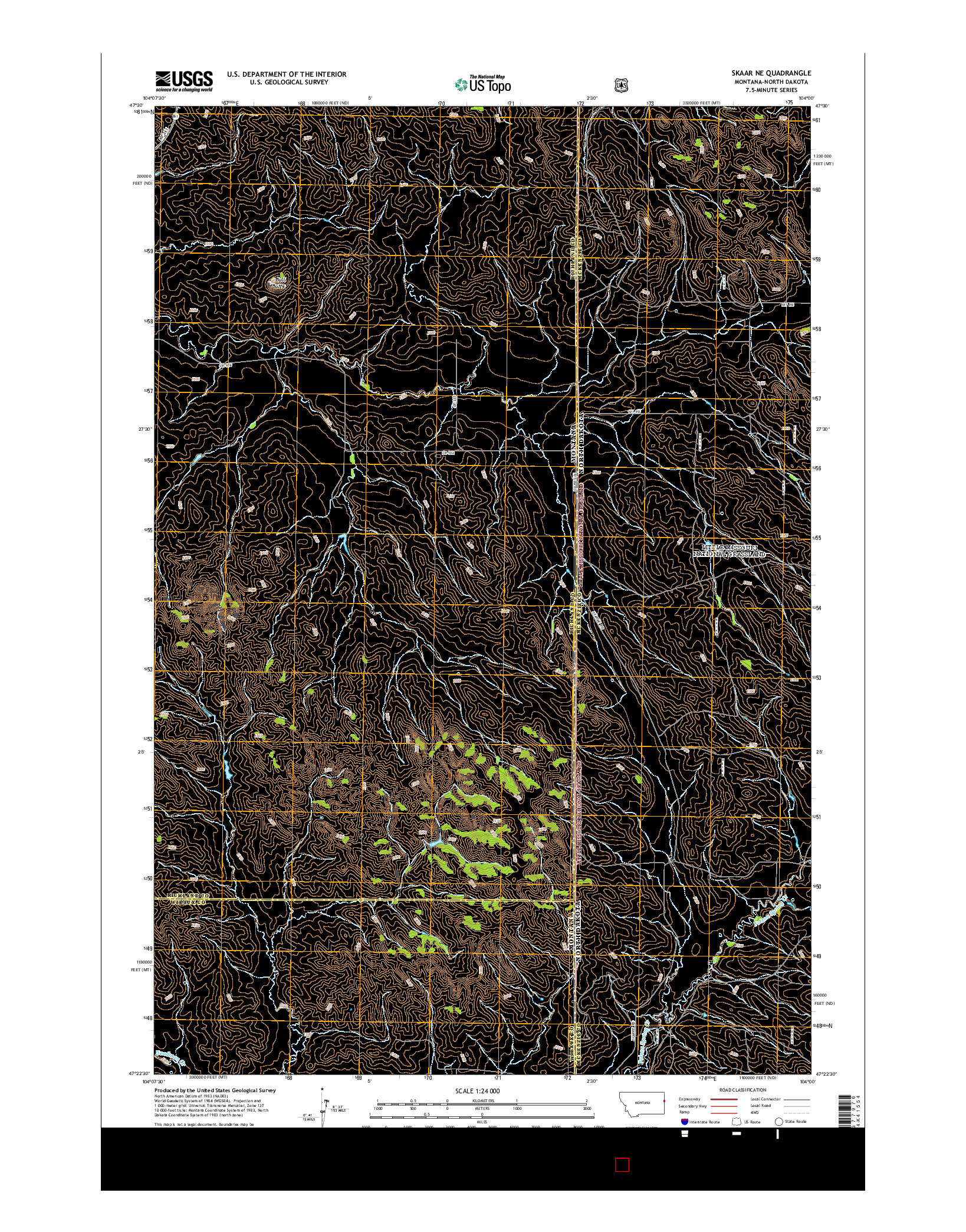 USGS US TOPO 7.5-MINUTE MAP FOR SKAAR NE, MT-ND 2014