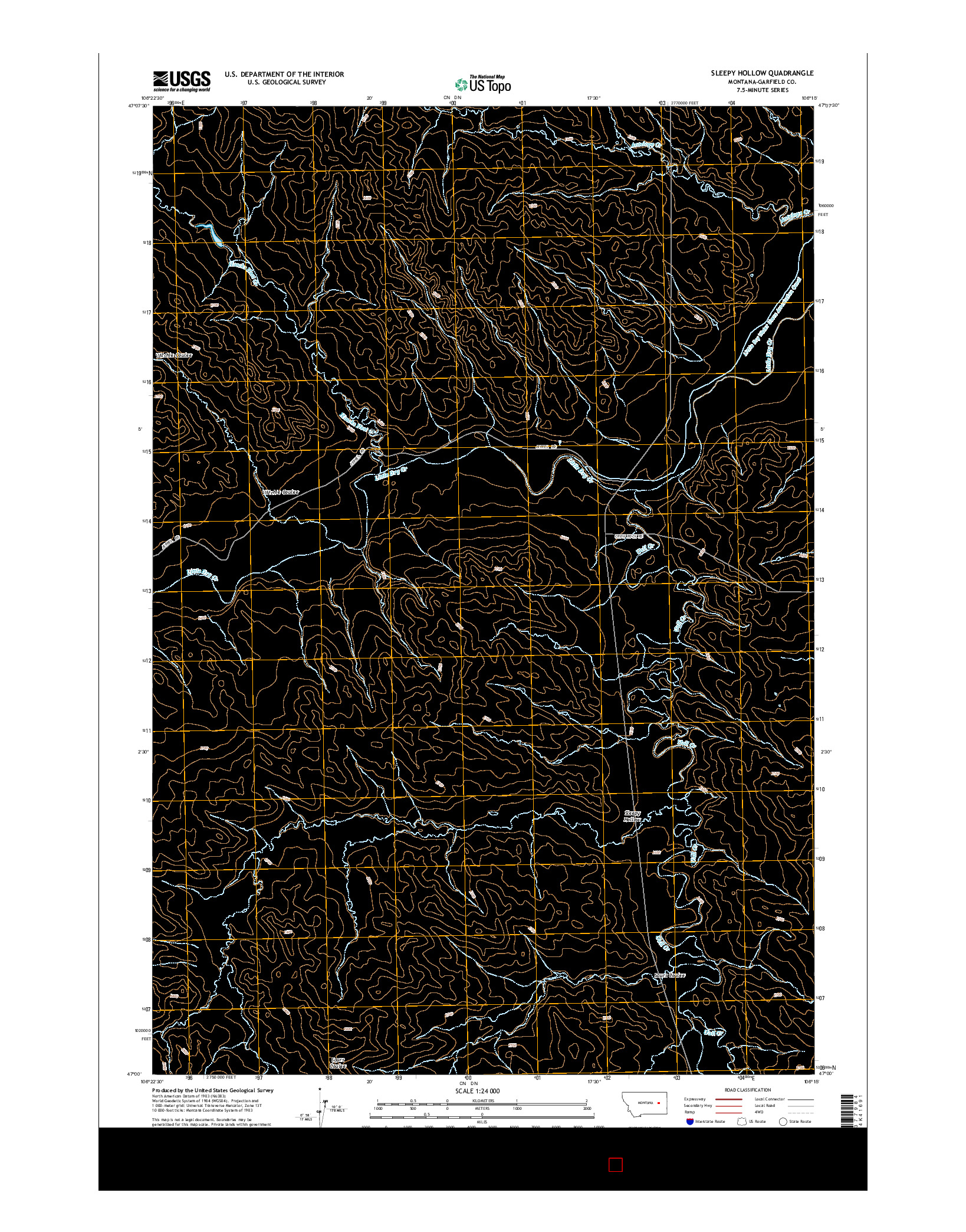 USGS US TOPO 7.5-MINUTE MAP FOR SLEEPY HOLLOW, MT 2014