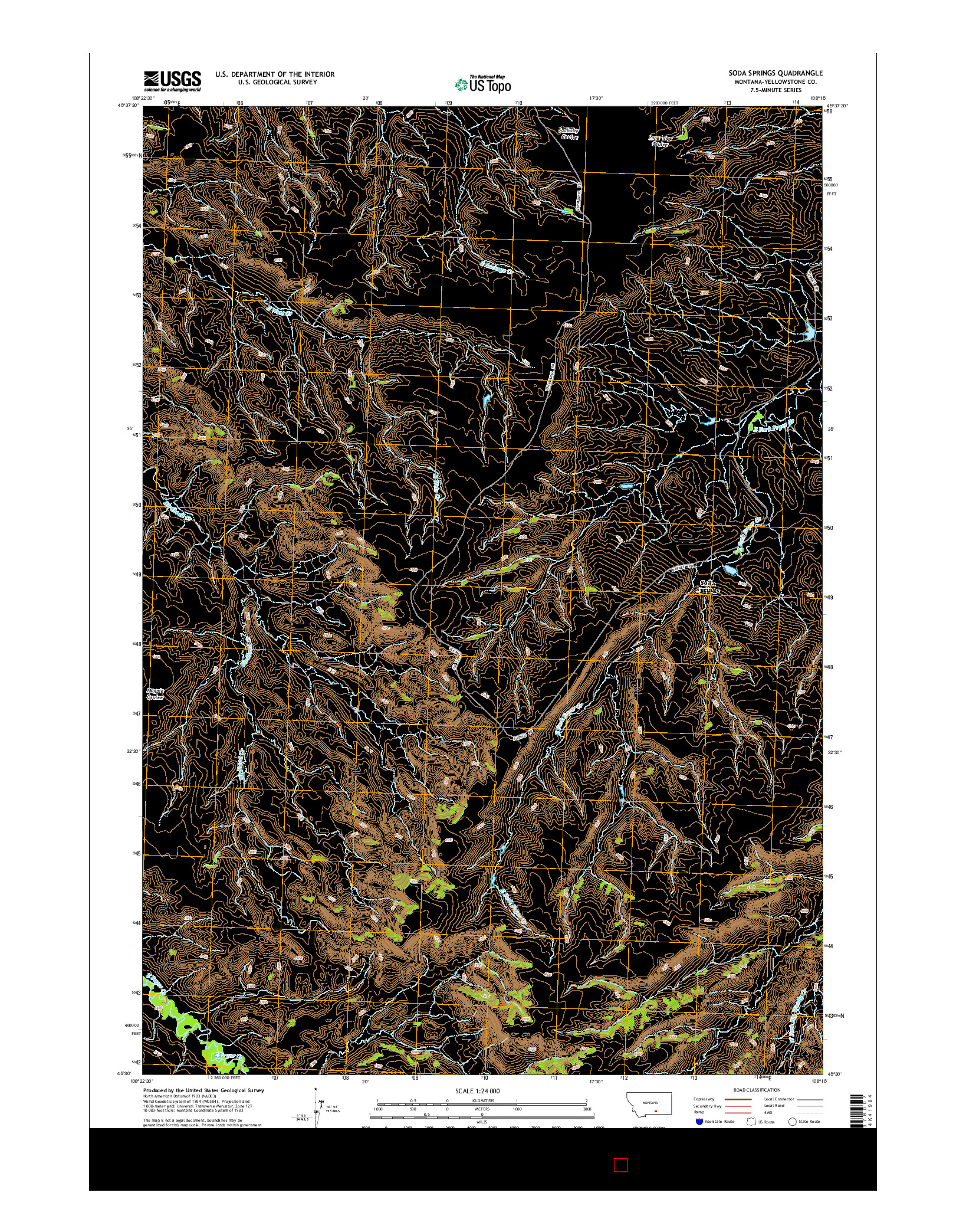 USGS US TOPO 7.5-MINUTE MAP FOR SODA SPRINGS, MT 2014