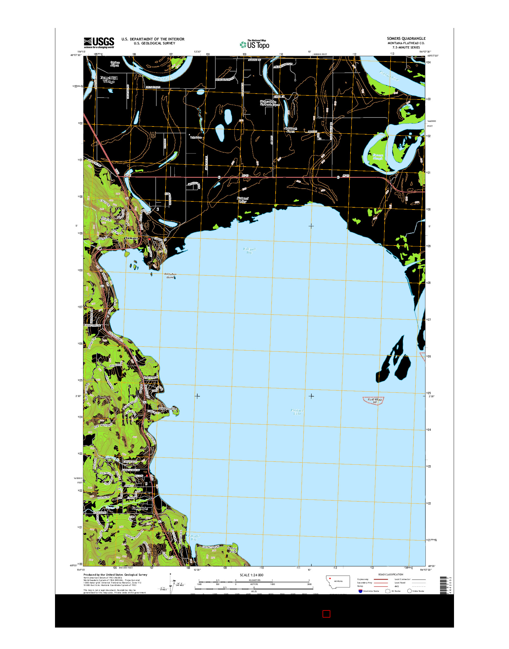 USGS US TOPO 7.5-MINUTE MAP FOR SOMERS, MT 2014