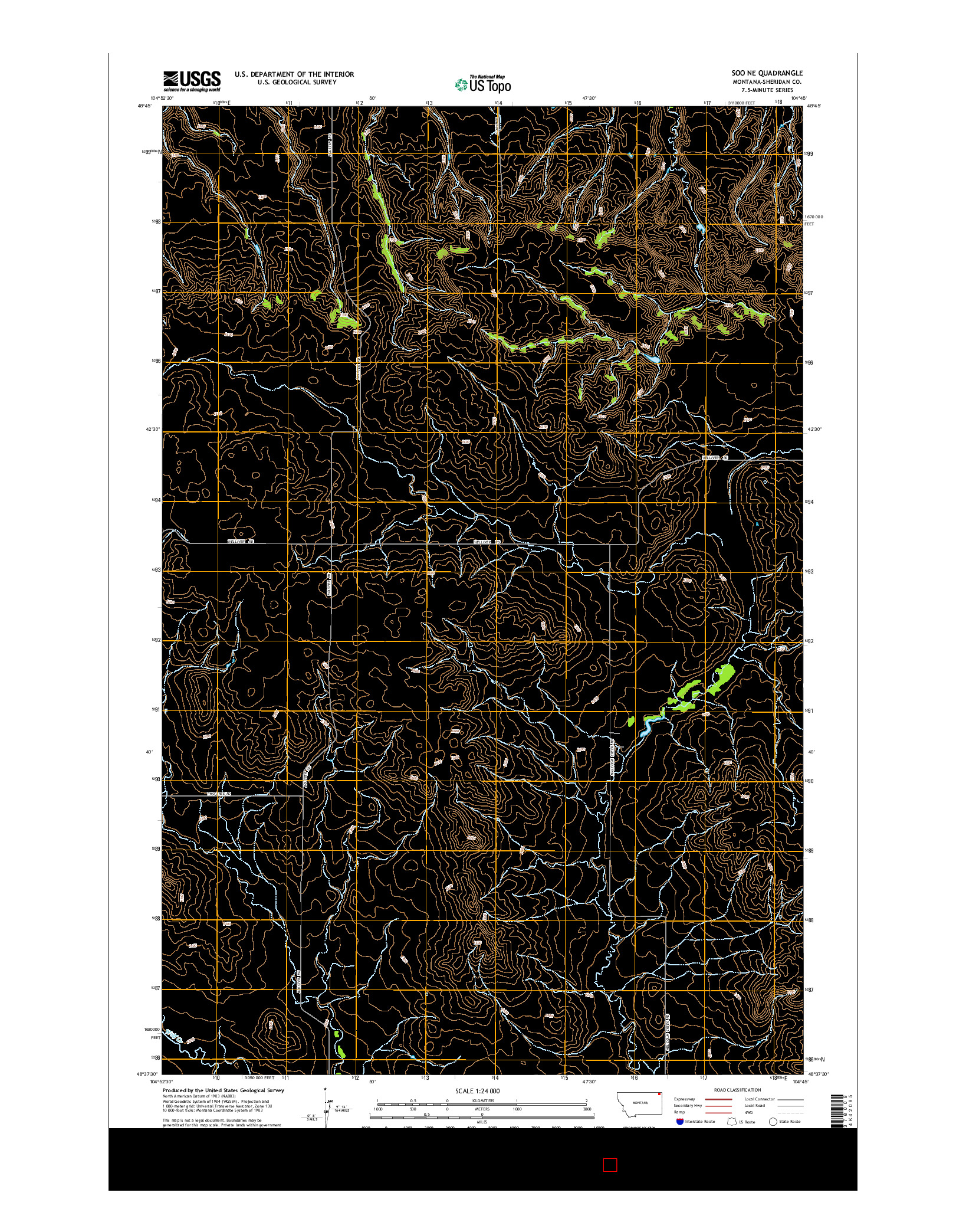 USGS US TOPO 7.5-MINUTE MAP FOR SOO NE, MT 2014