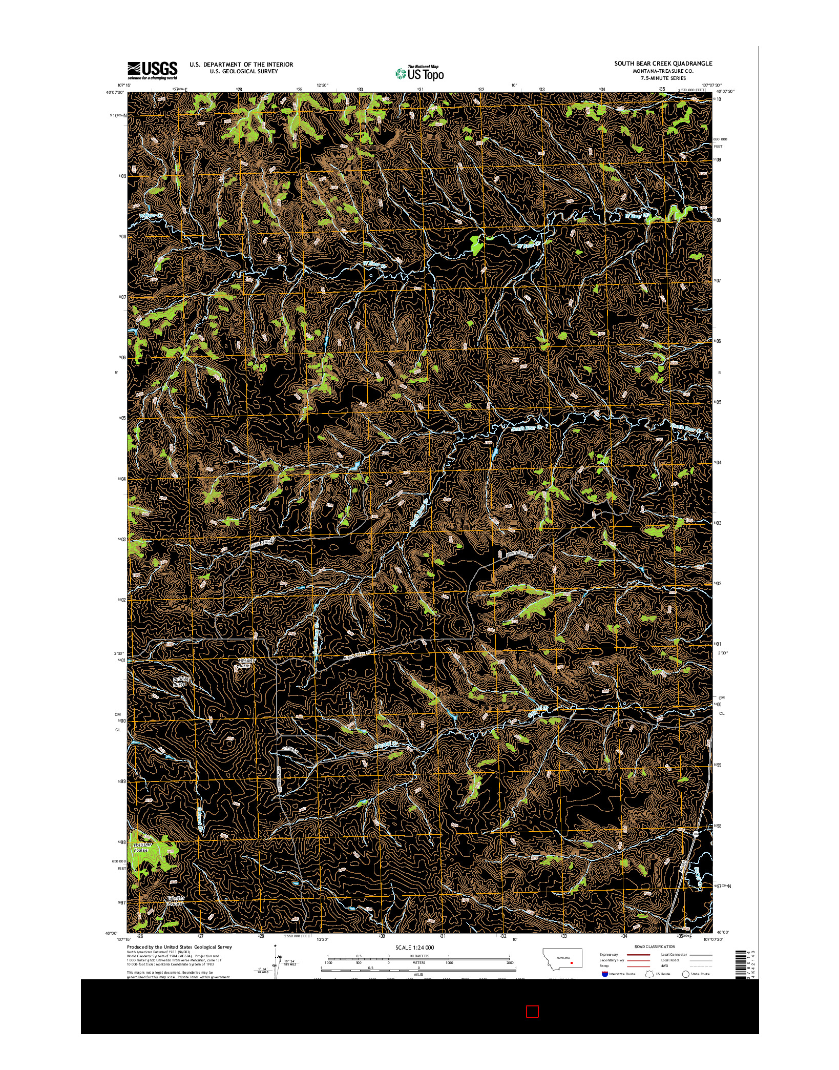 USGS US TOPO 7.5-MINUTE MAP FOR SOUTH BEAR CREEK, MT 2014