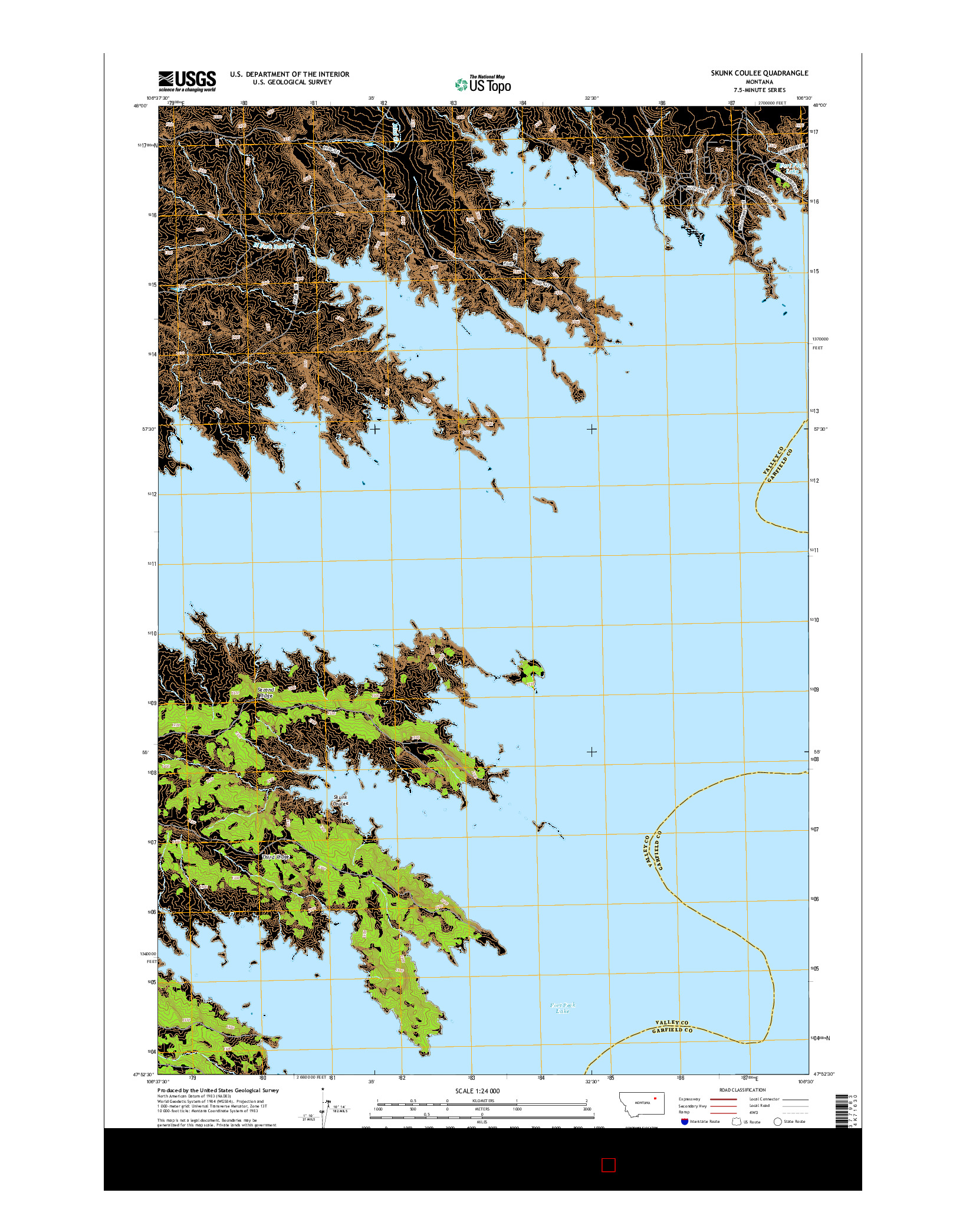 USGS US TOPO 7.5-MINUTE MAP FOR SKUNK COULEE, MT 2014