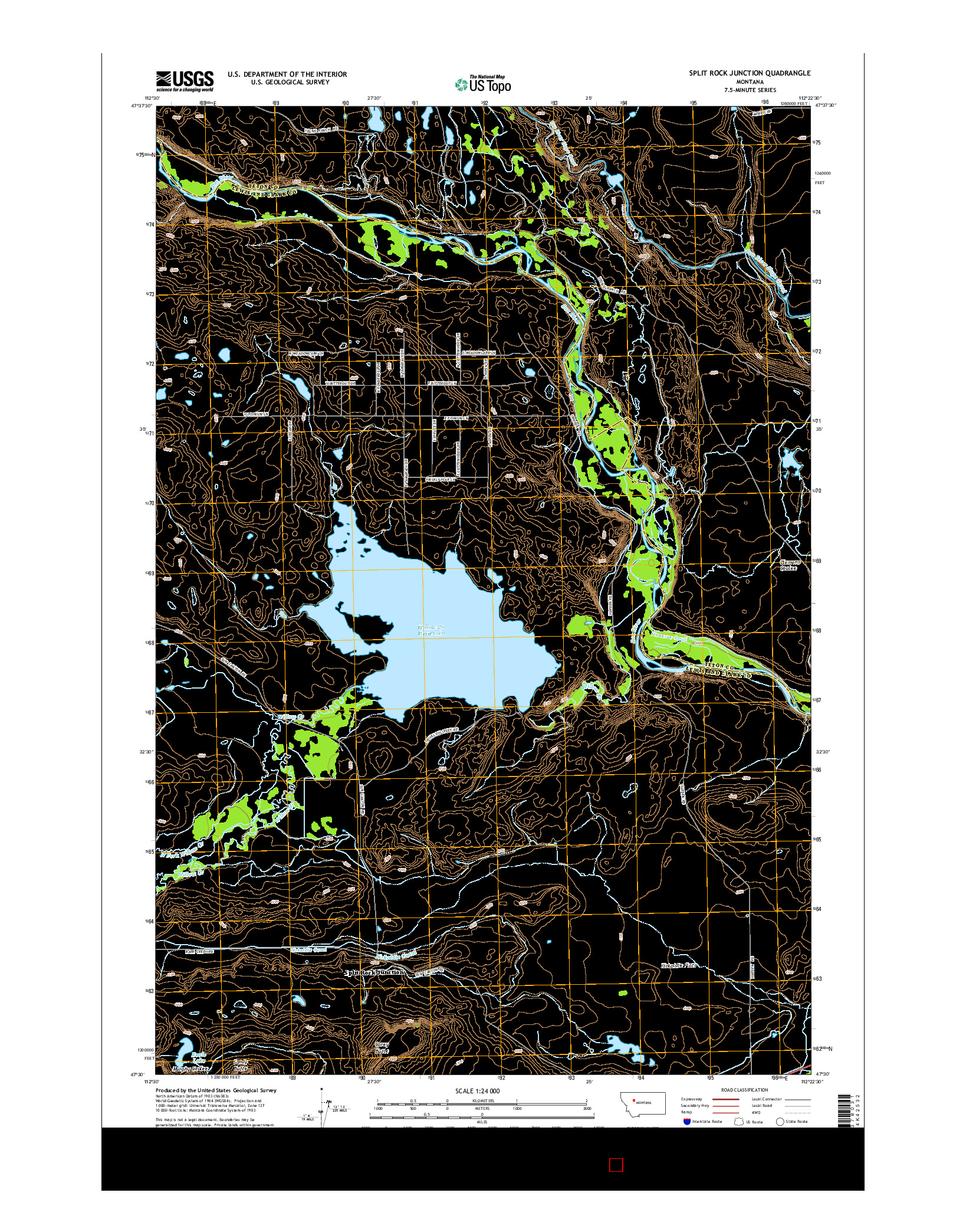USGS US TOPO 7.5-MINUTE MAP FOR SPLIT ROCK JUNCTION, MT 2014