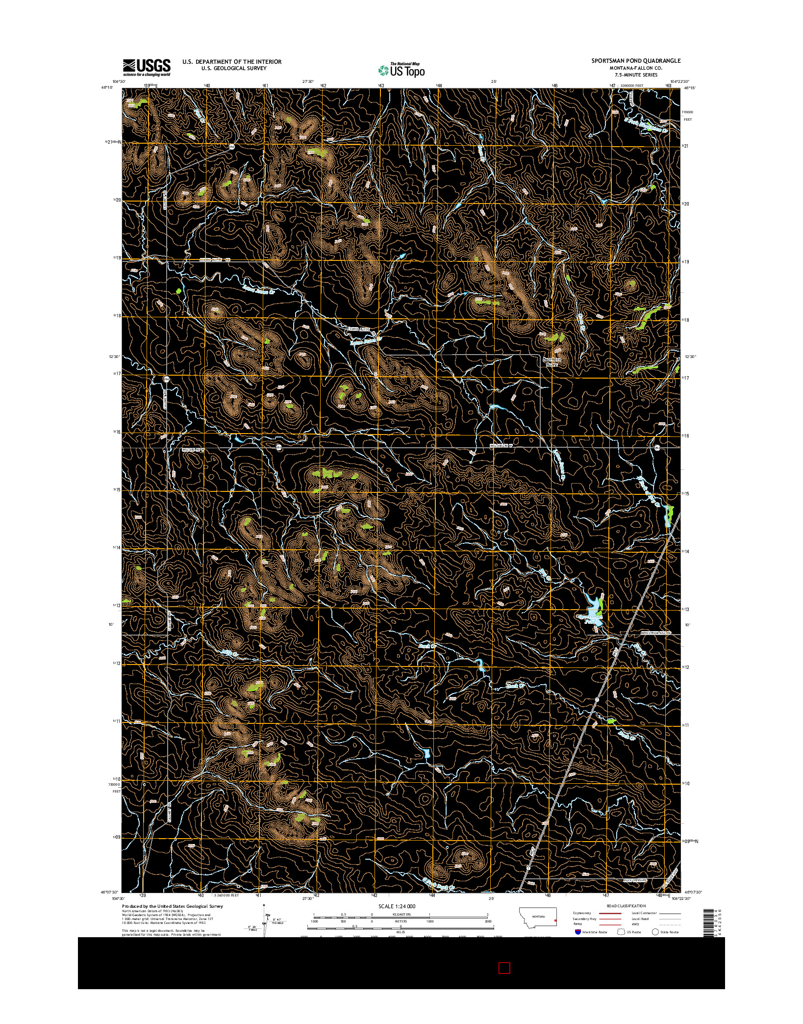 USGS US TOPO 7.5-MINUTE MAP FOR SPORTSMAN POND, MT 2014