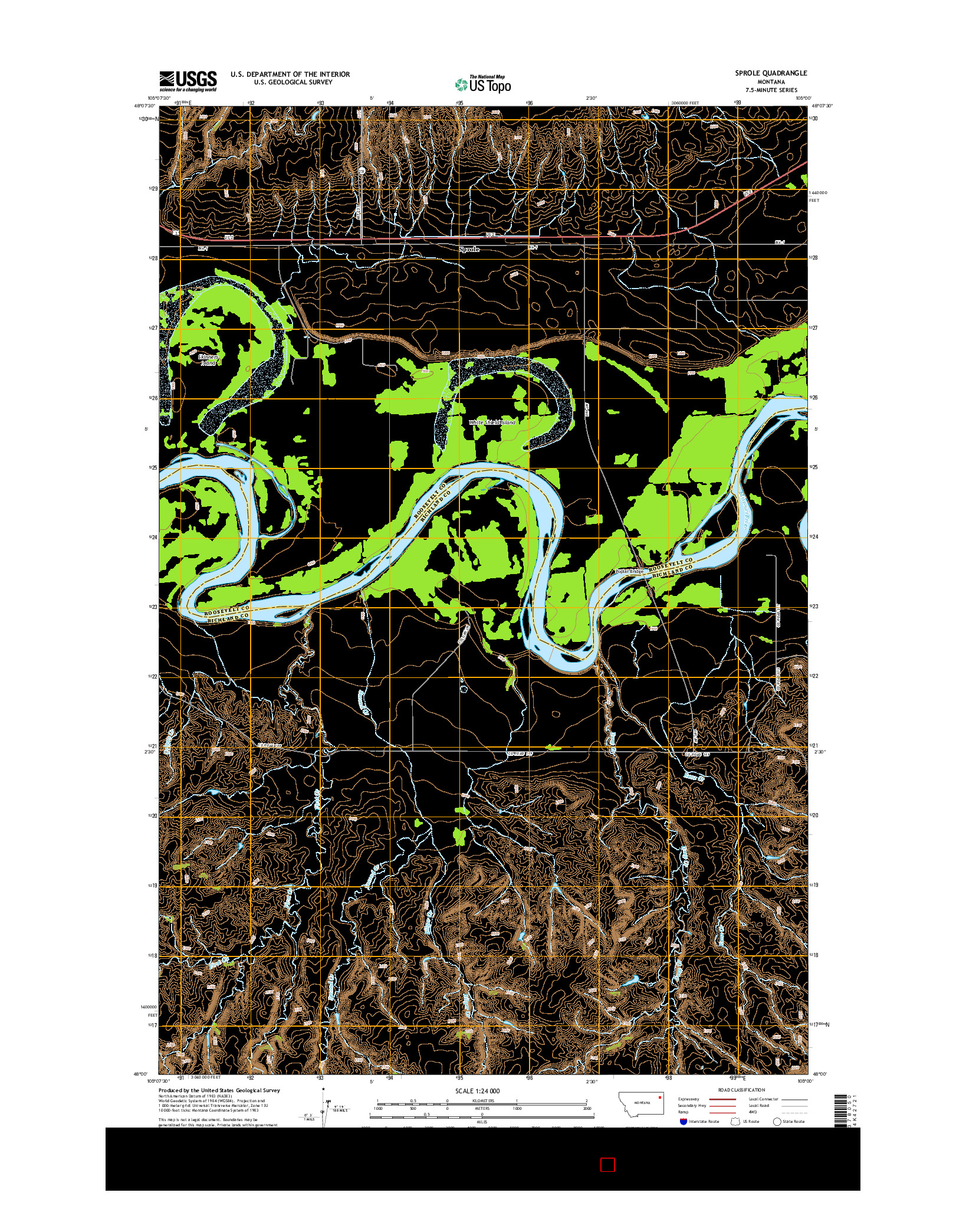 USGS US TOPO 7.5-MINUTE MAP FOR SPROLE, MT 2014