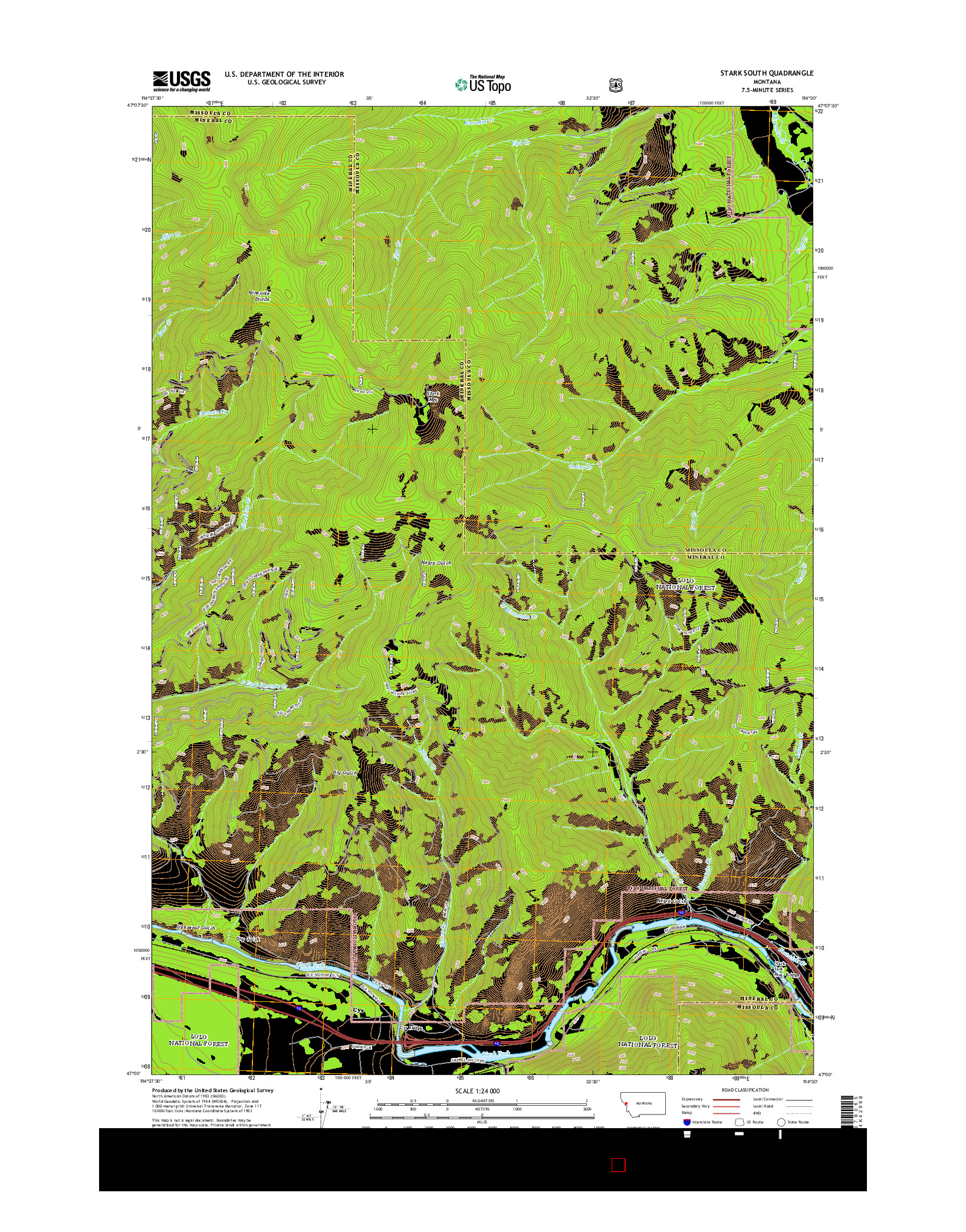 USGS US TOPO 7.5-MINUTE MAP FOR STARK SOUTH, MT 2014