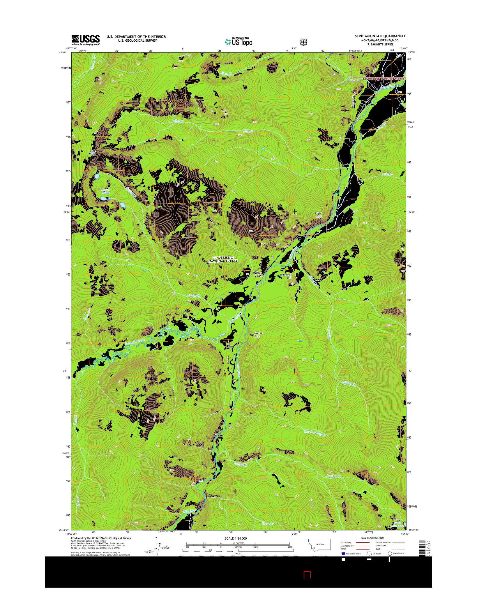 USGS US TOPO 7.5-MINUTE MAP FOR STINE MOUNTAIN, MT 2014