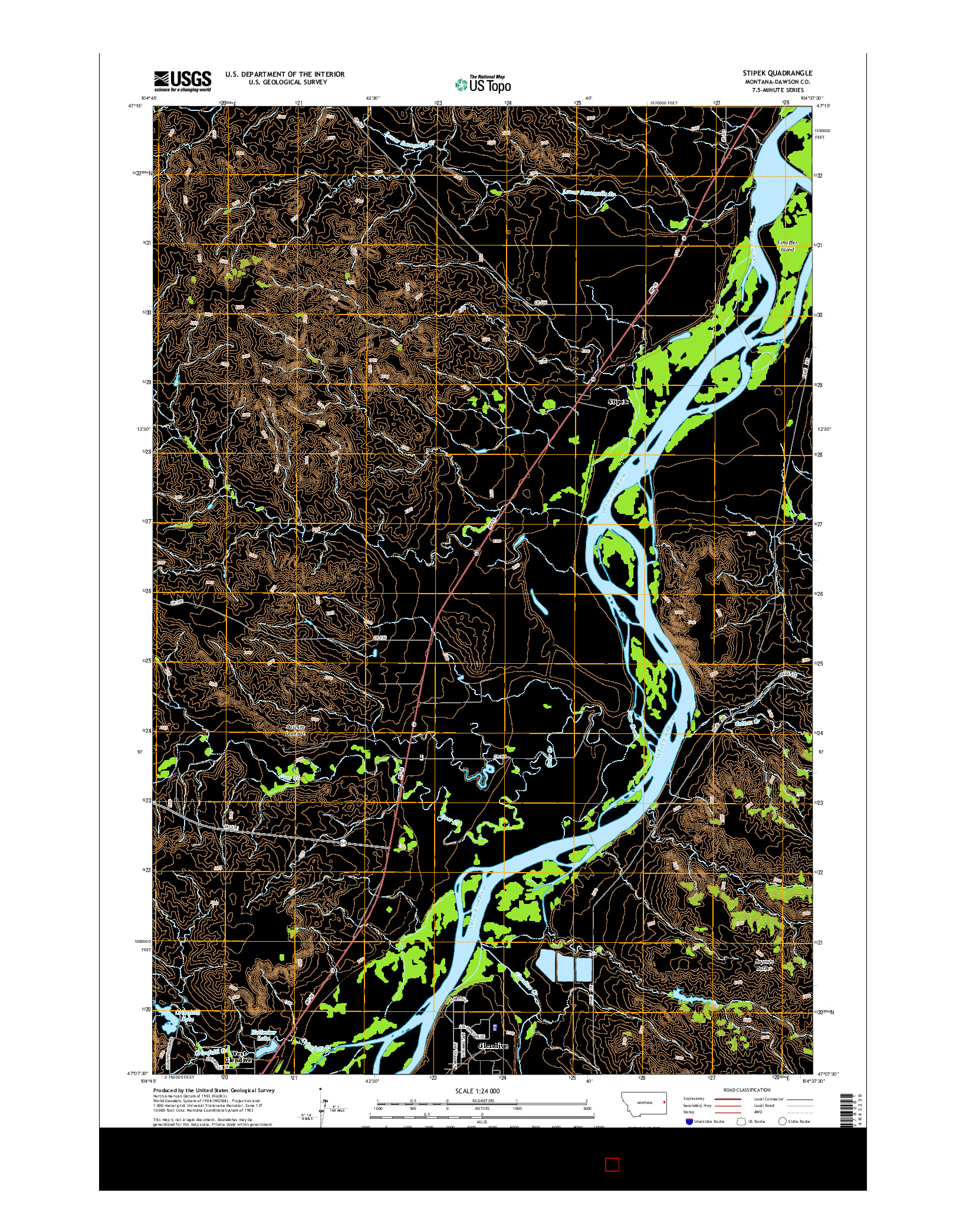 USGS US TOPO 7.5-MINUTE MAP FOR STIPEK, MT 2014