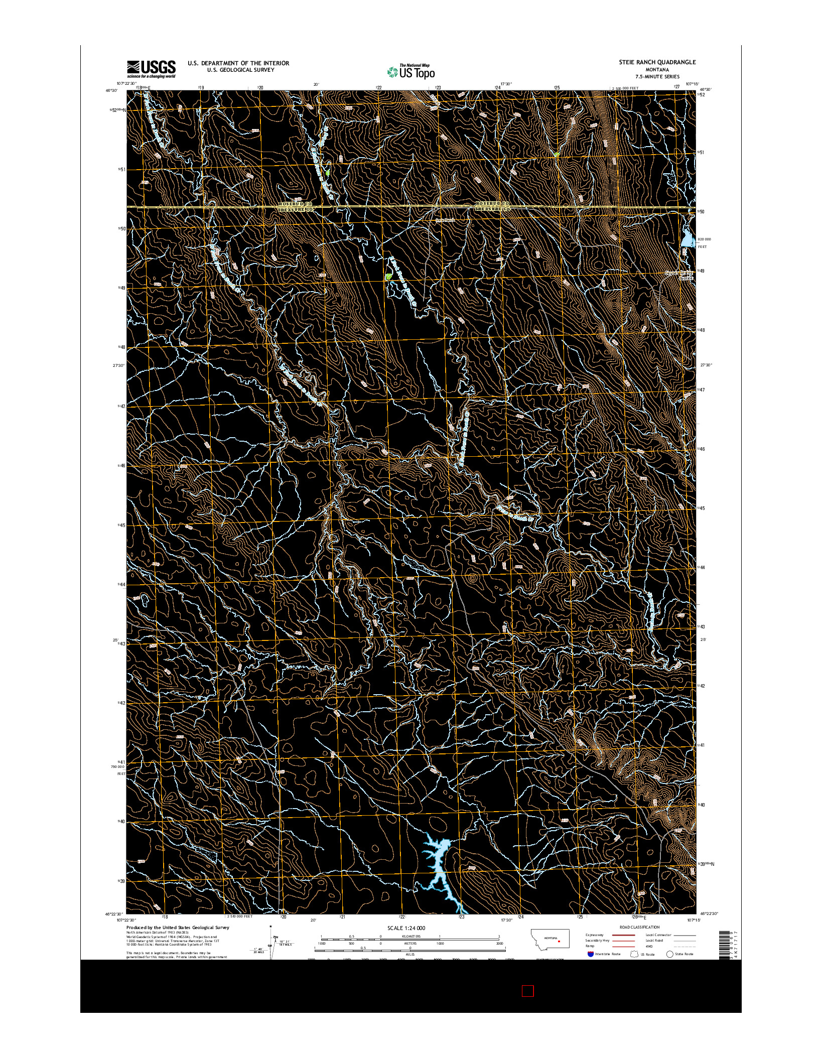 USGS US TOPO 7.5-MINUTE MAP FOR STEIE RANCH, MT 2014