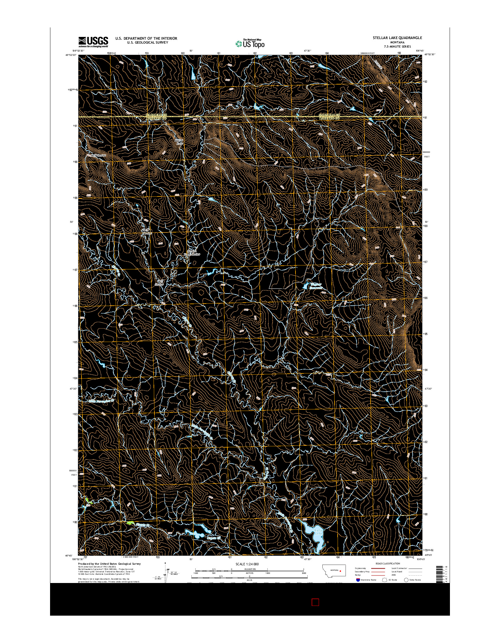 USGS US TOPO 7.5-MINUTE MAP FOR STELLAR LAKE, MT 2014