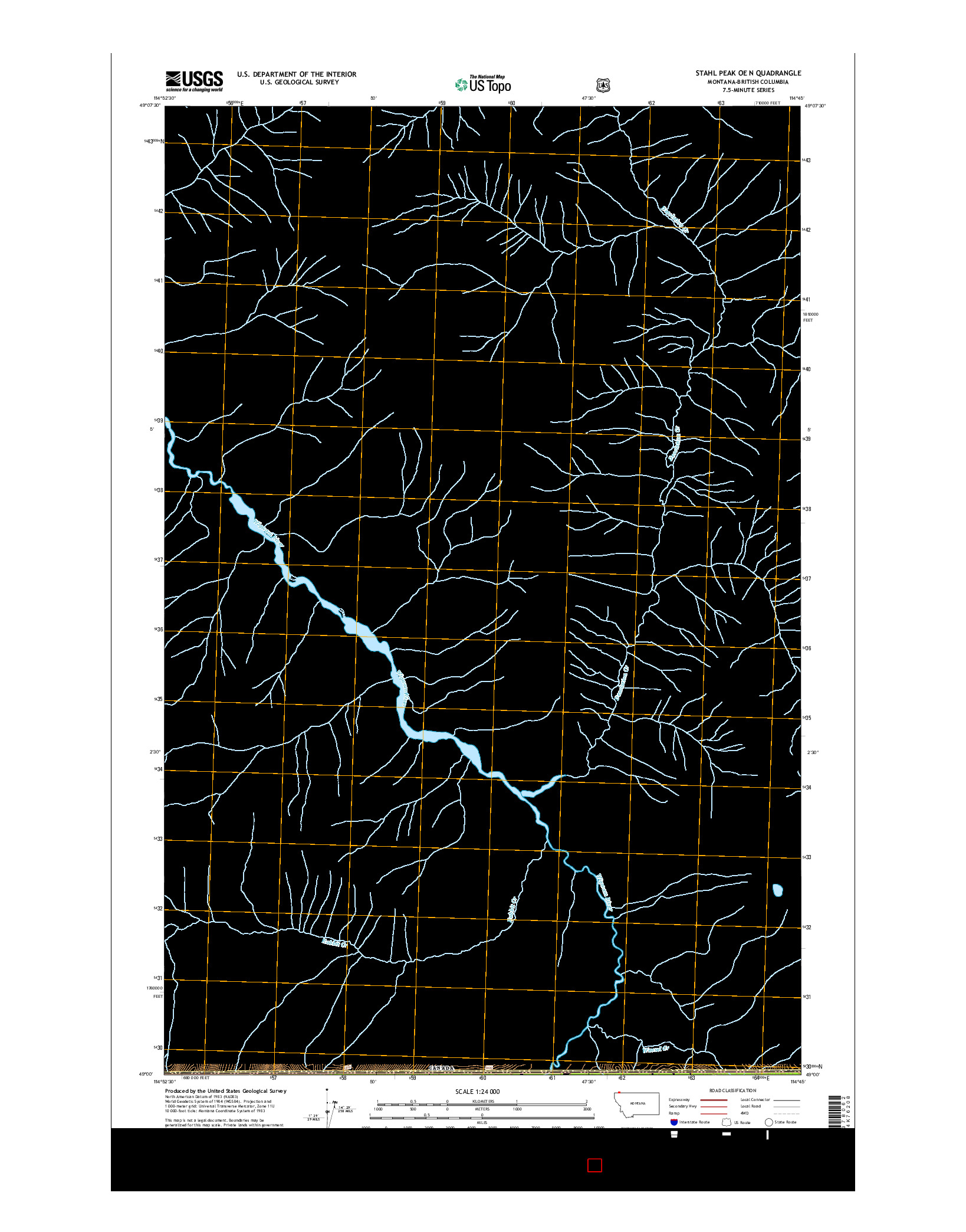 USGS US TOPO 7.5-MINUTE MAP FOR STAHL PEAK OE N, MT-BC 2014