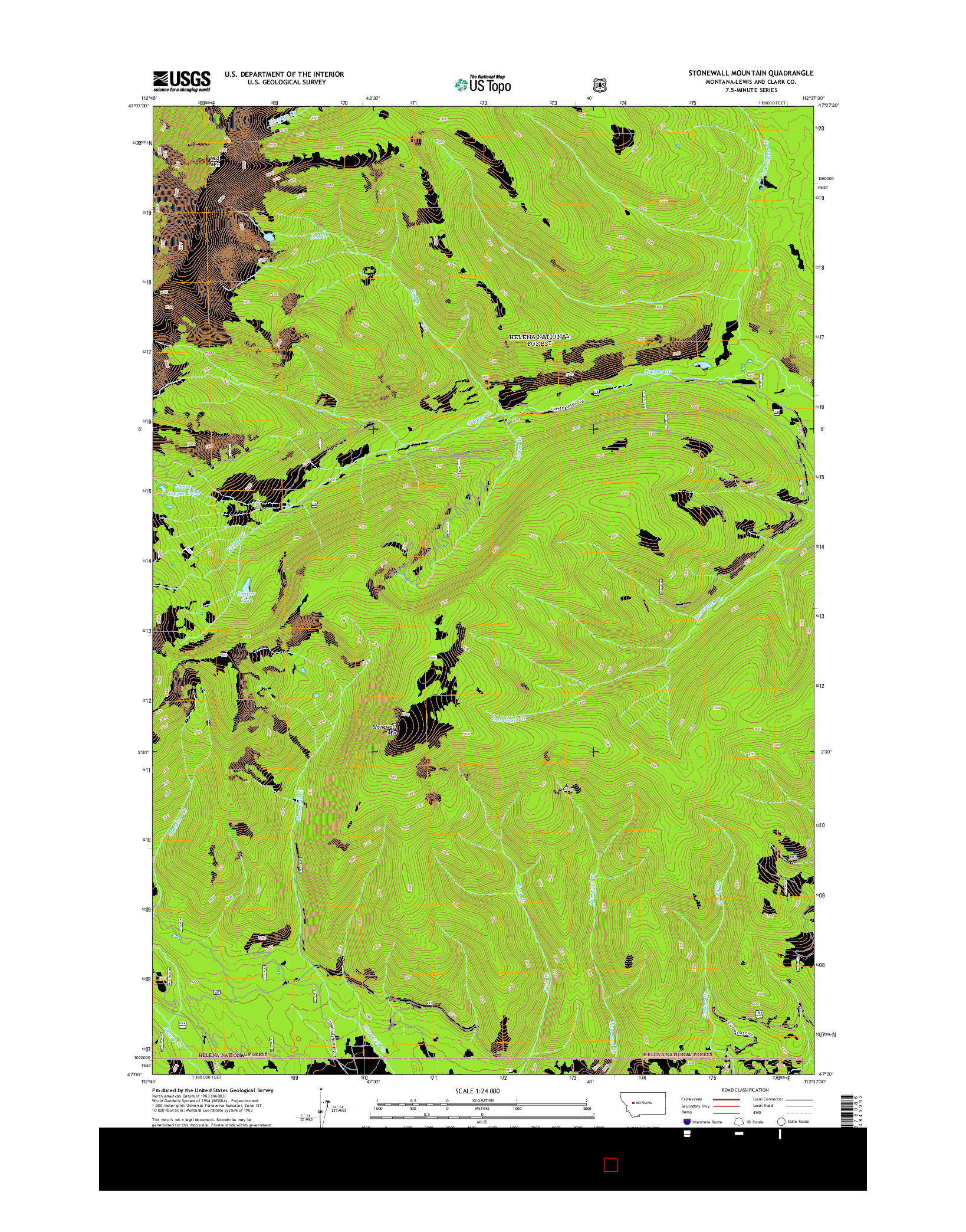 USGS US TOPO 7.5-MINUTE MAP FOR STONEWALL MOUNTAIN, MT 2014