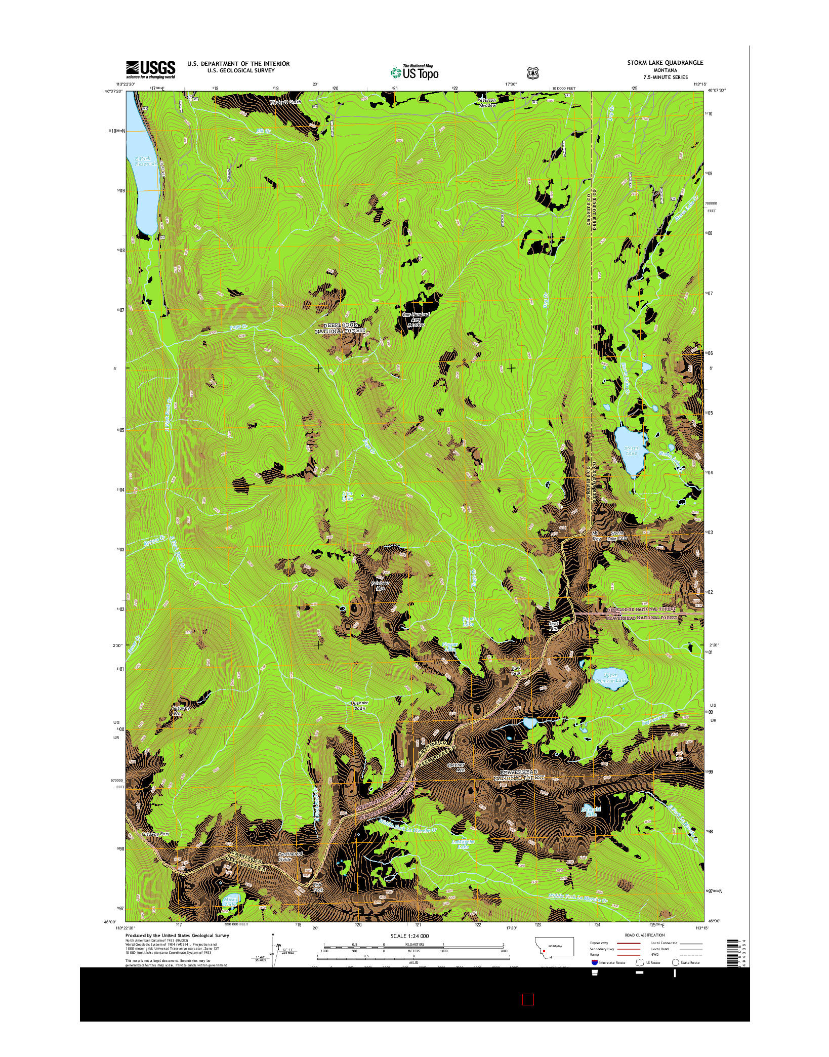 USGS US TOPO 7.5-MINUTE MAP FOR STORM LAKE, MT 2014