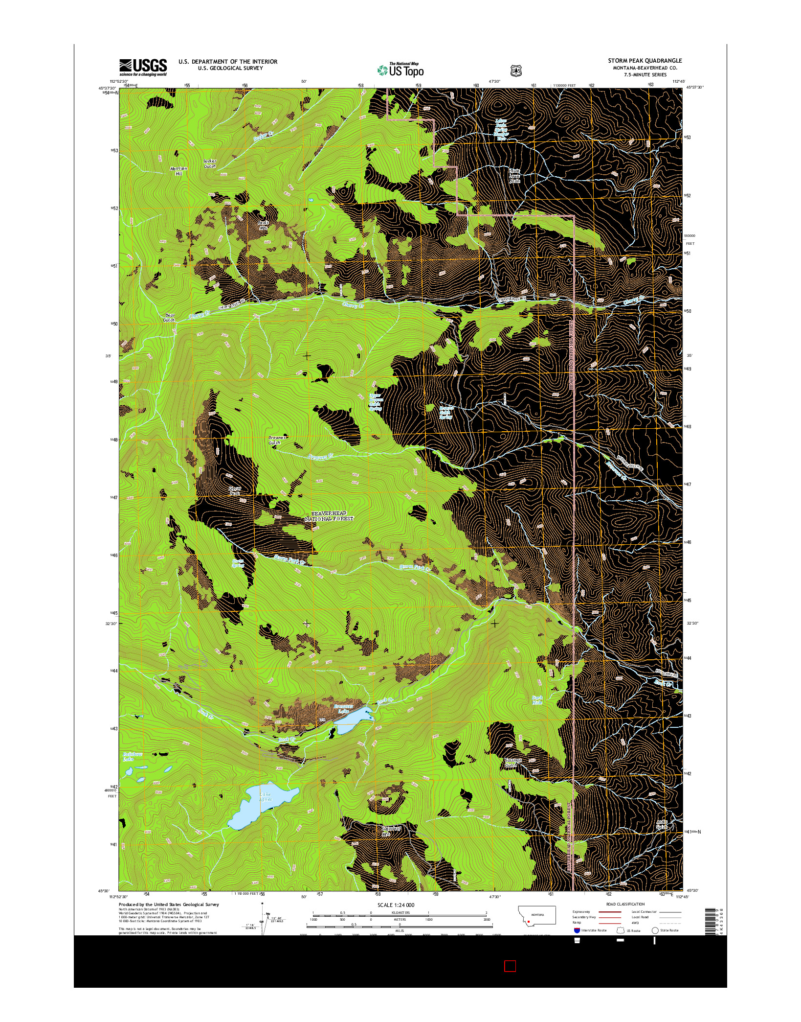 USGS US TOPO 7.5-MINUTE MAP FOR STORM PEAK, MT 2014