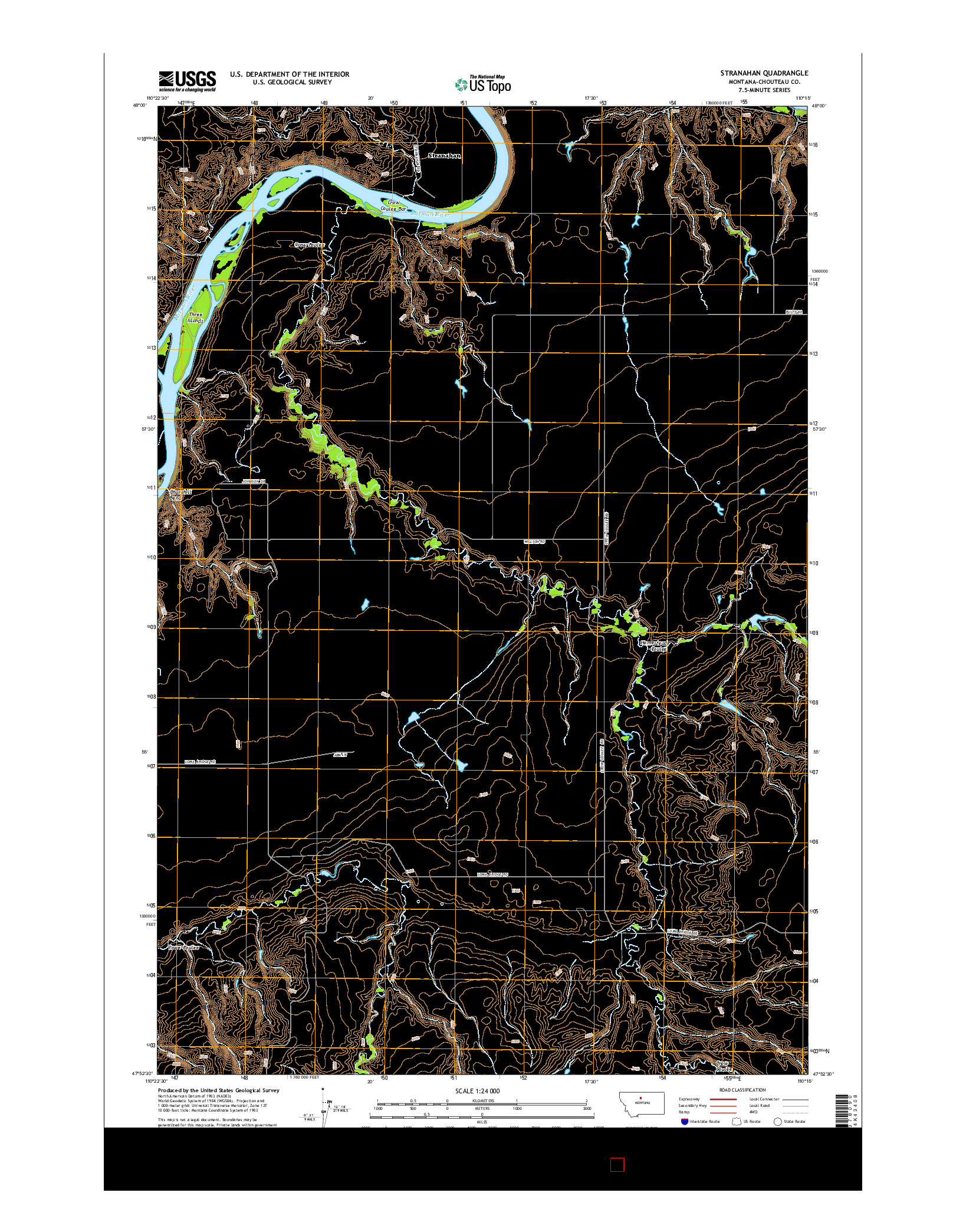 USGS US TOPO 7.5-MINUTE MAP FOR STRANAHAN, MT 2014