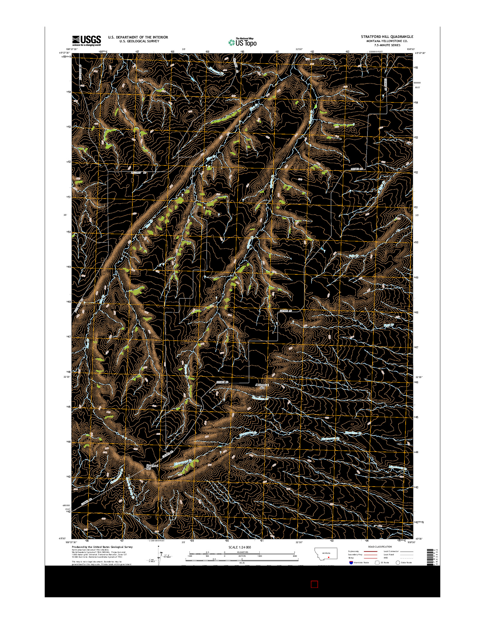 USGS US TOPO 7.5-MINUTE MAP FOR STRATFORD HILL, MT 2014