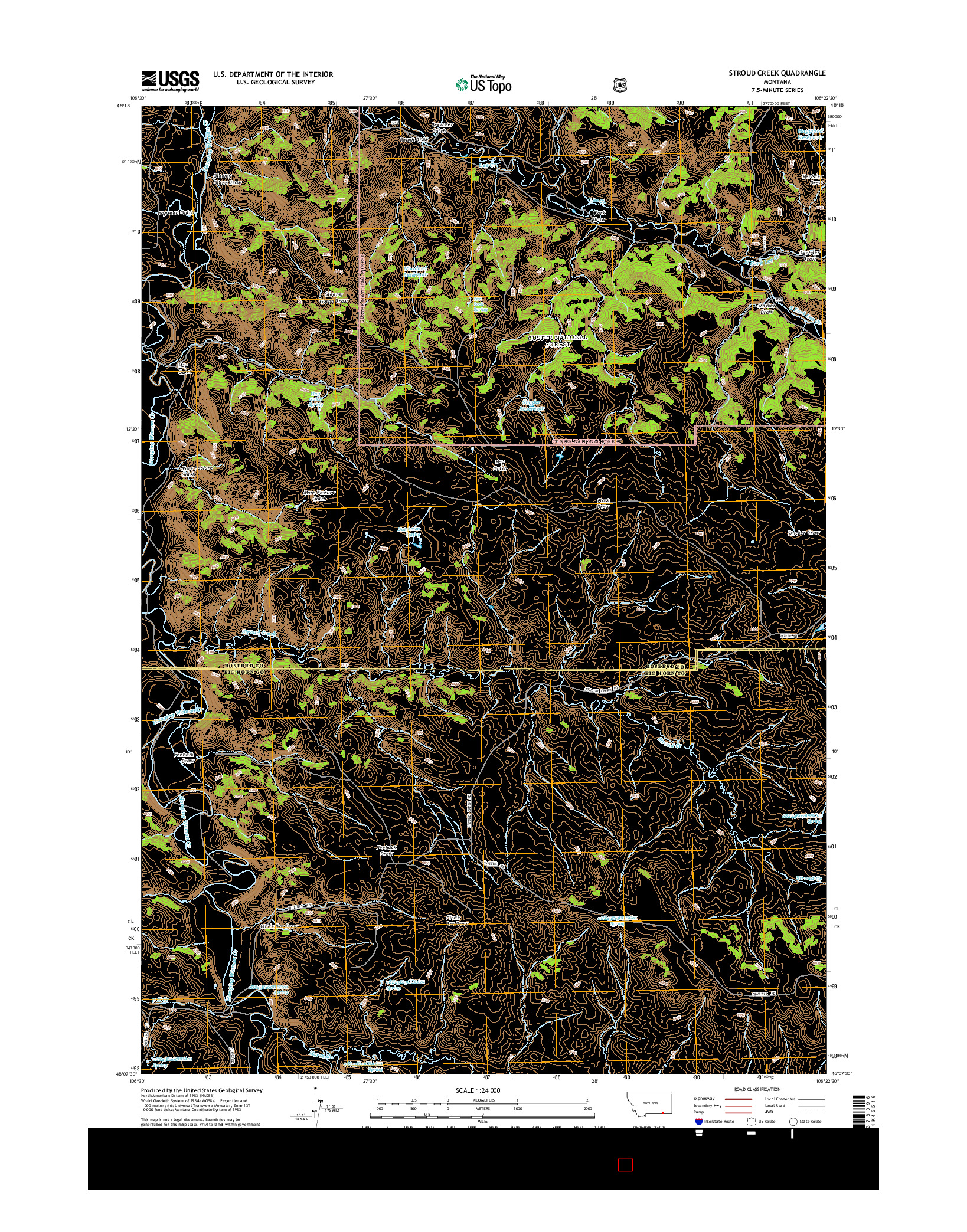 USGS US TOPO 7.5-MINUTE MAP FOR STROUD CREEK, MT 2014