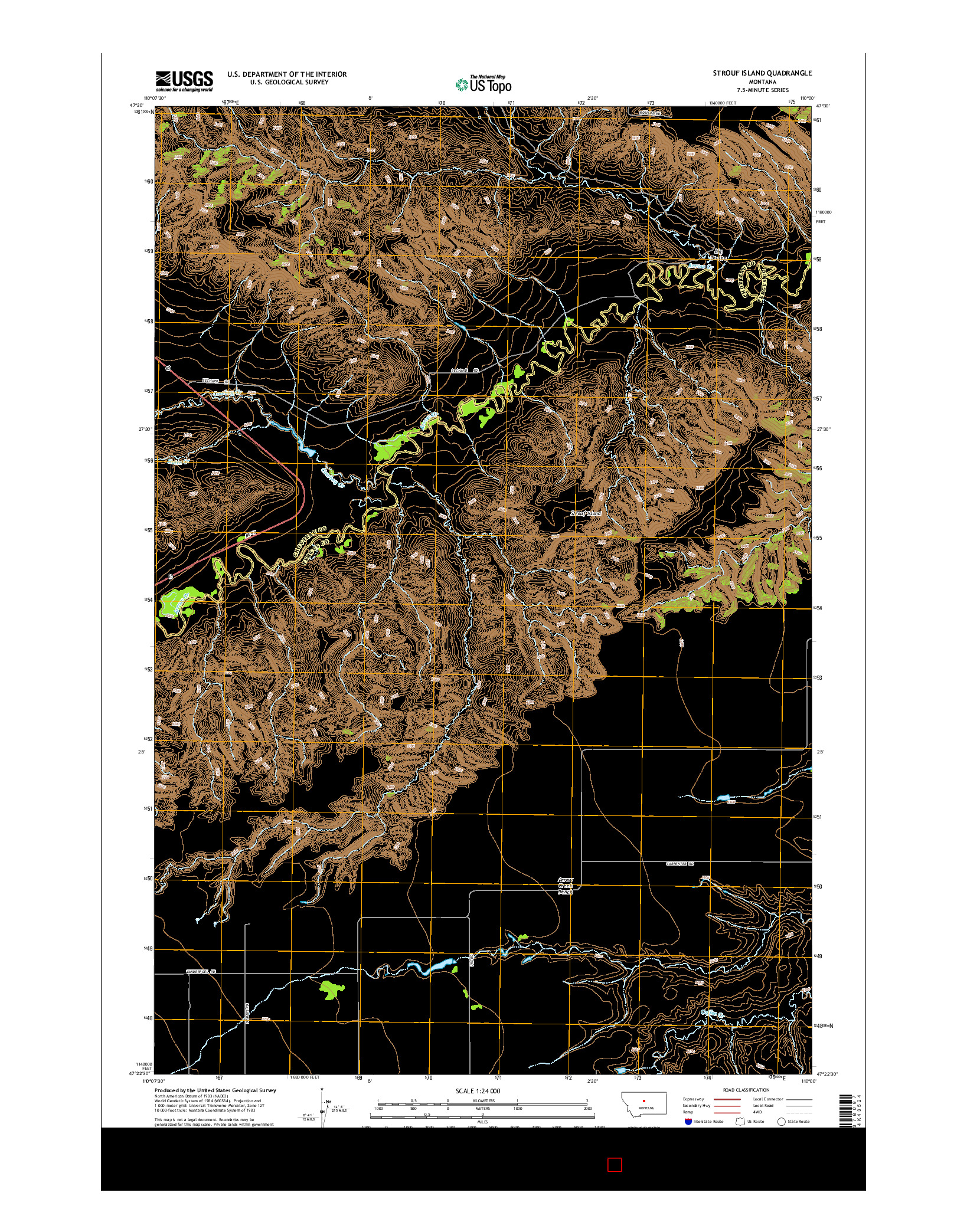 USGS US TOPO 7.5-MINUTE MAP FOR STROUF ISLAND, MT 2014