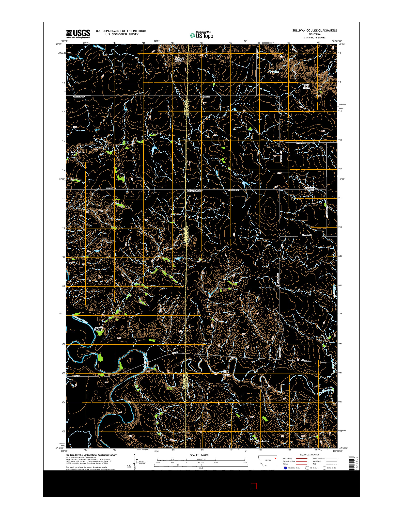 USGS US TOPO 7.5-MINUTE MAP FOR SULLIVAN COULEE, MT 2014