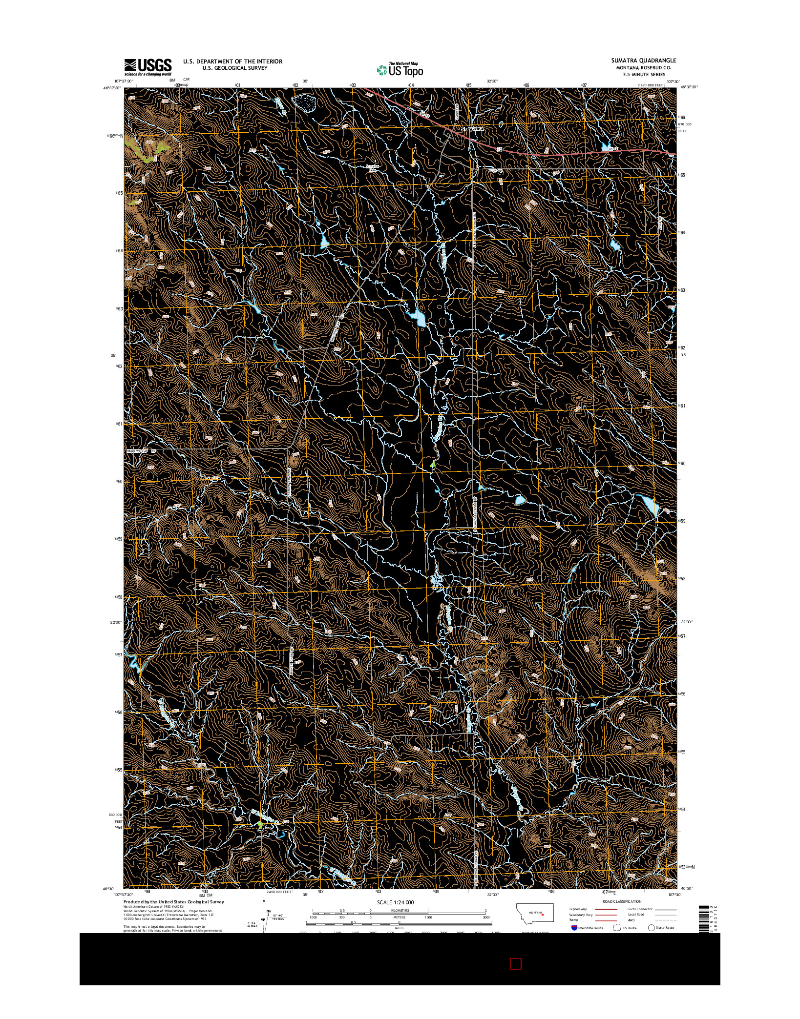 USGS US TOPO 7.5-MINUTE MAP FOR SUMATRA, MT 2014