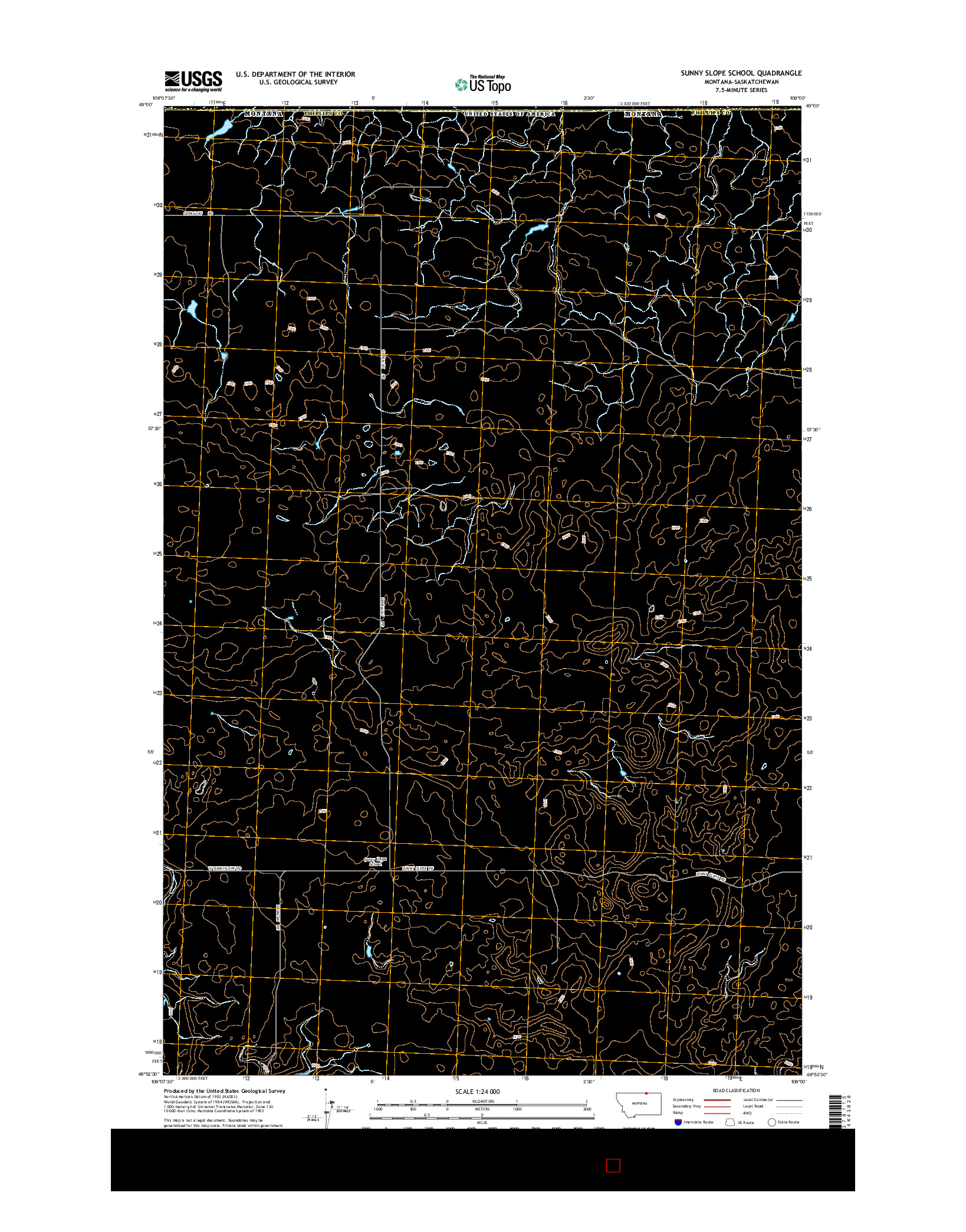 USGS US TOPO 7.5-MINUTE MAP FOR SUNNY SLOPE SCHOOL, MT-SK 2014