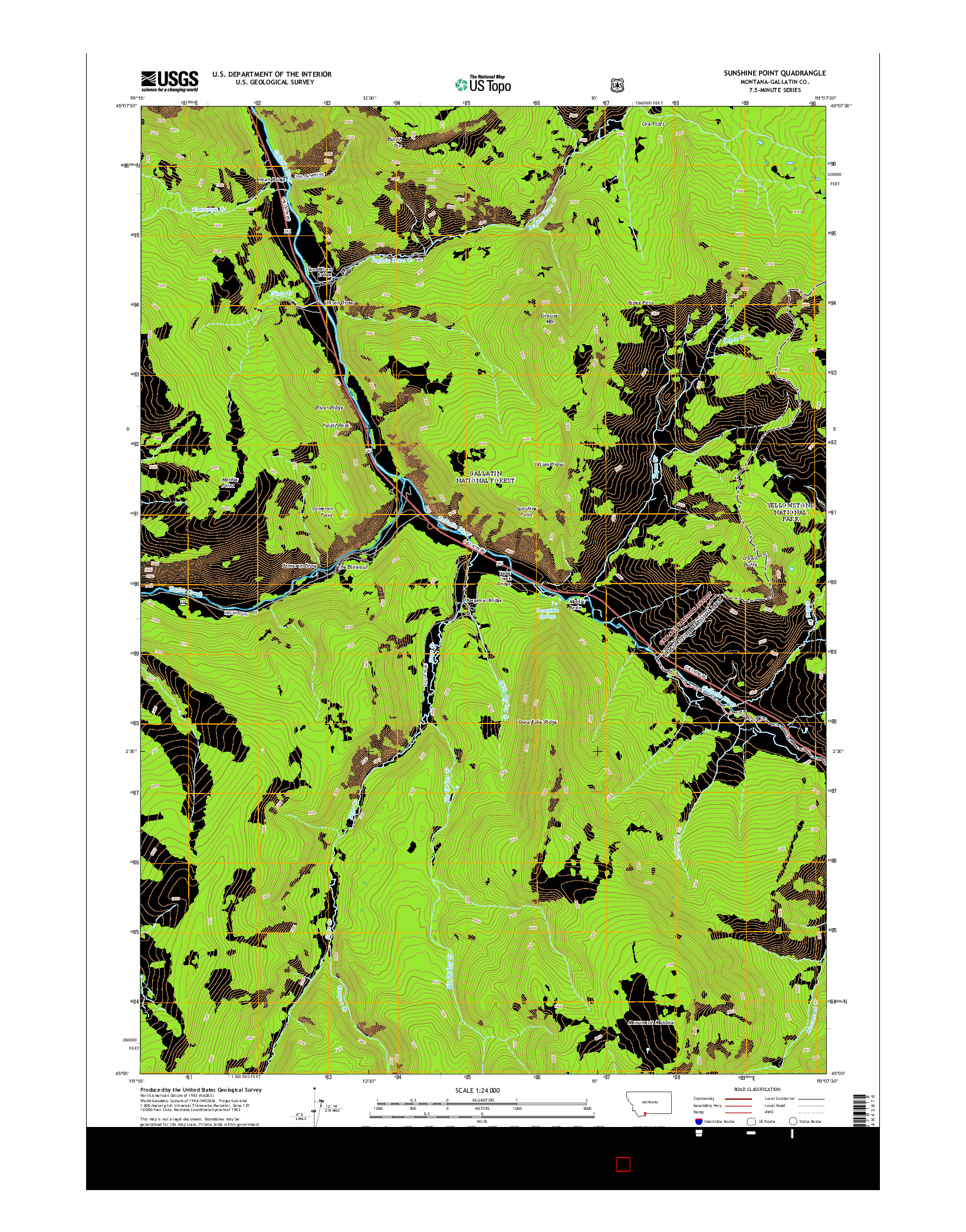 USGS US TOPO 7.5-MINUTE MAP FOR SUNSHINE POINT, MT 2014