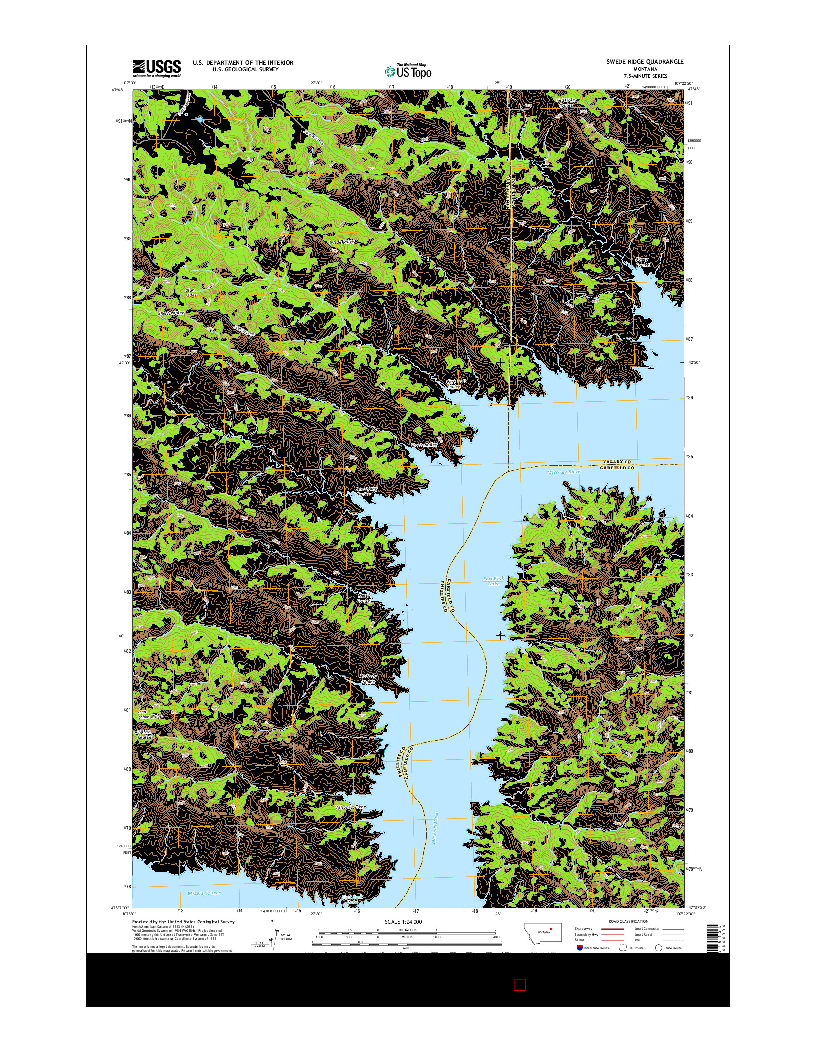 USGS US TOPO 7.5-MINUTE MAP FOR SWEDE RIDGE, MT 2014