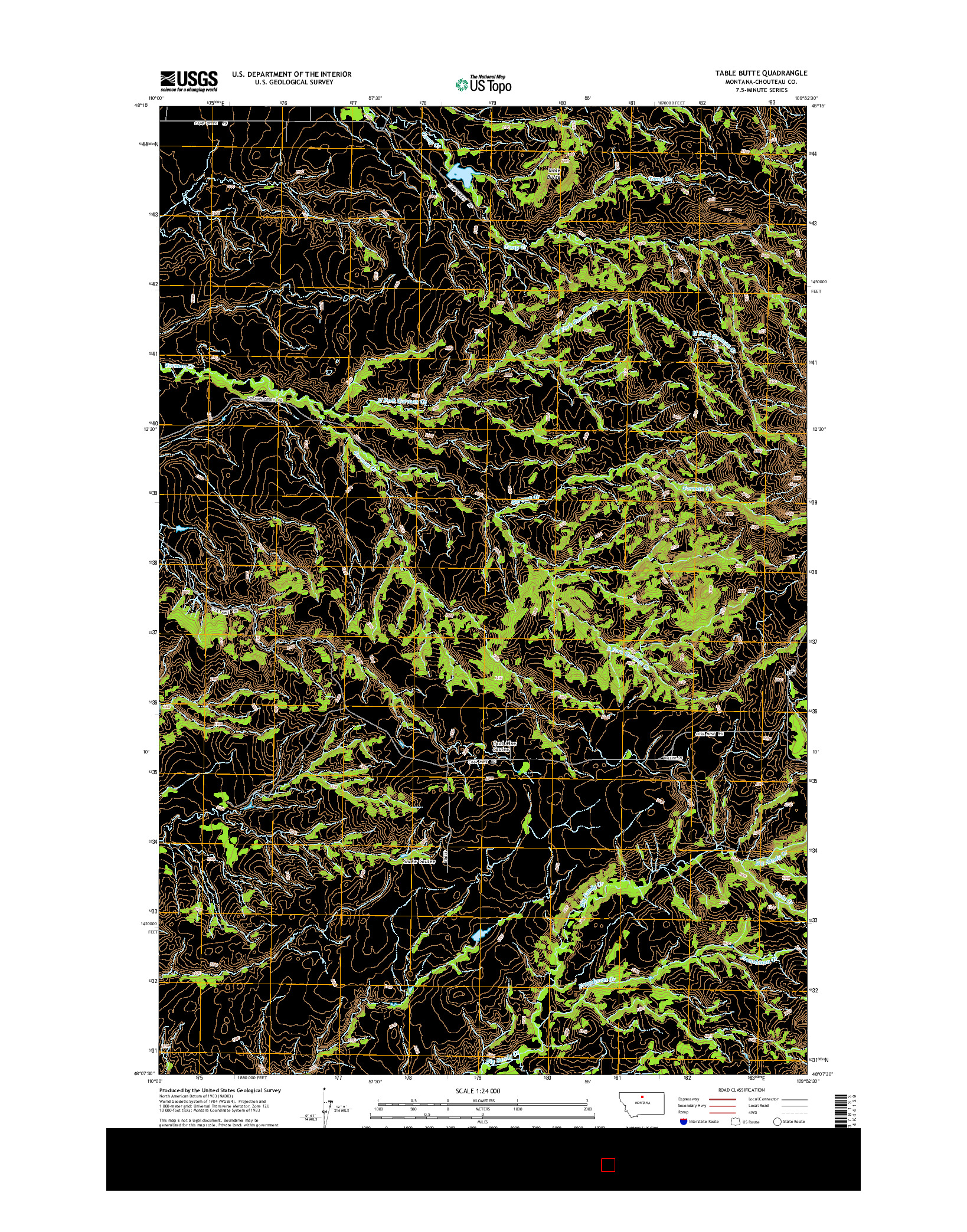 USGS US TOPO 7.5-MINUTE MAP FOR TABLE BUTTE, MT 2014