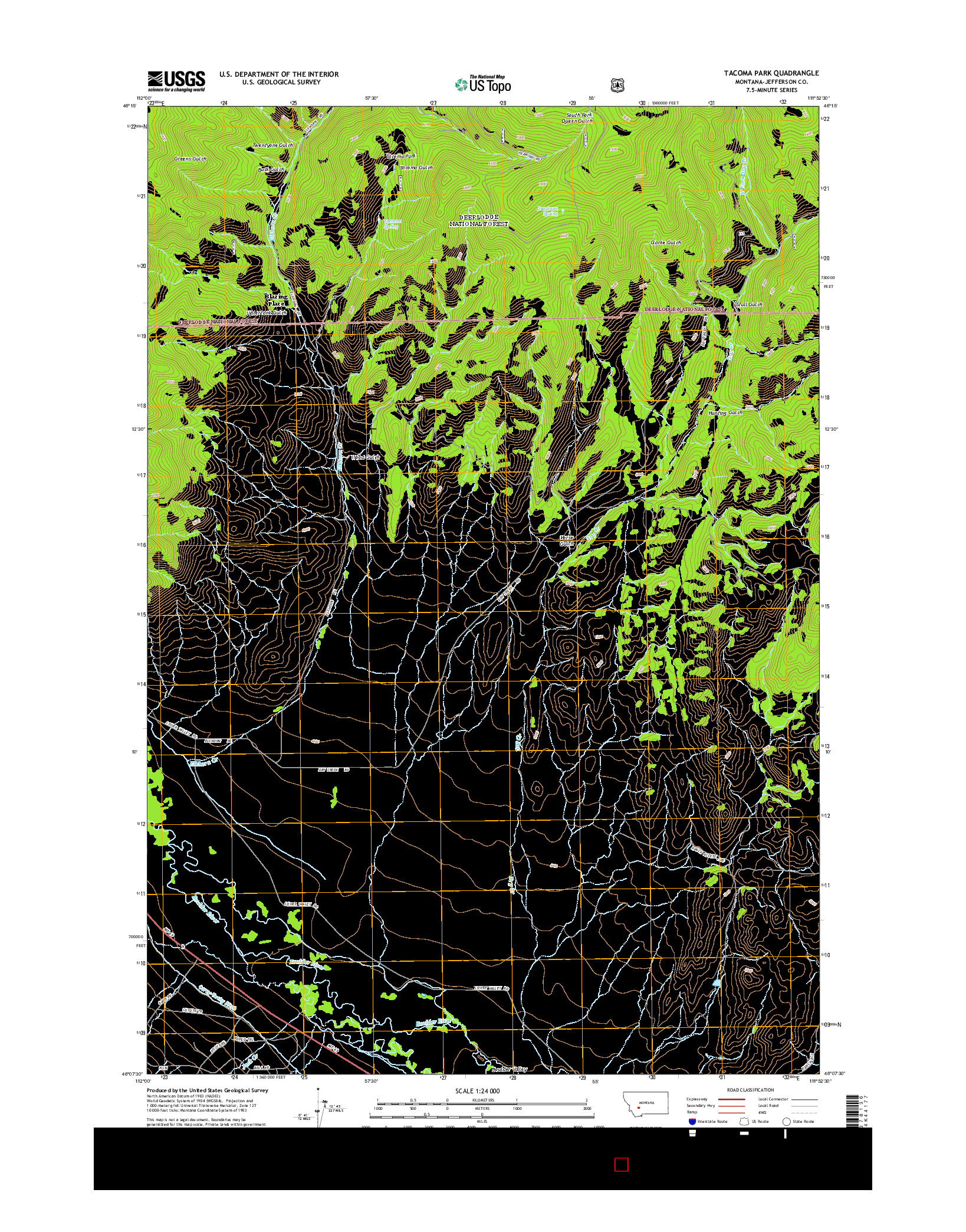 USGS US TOPO 7.5-MINUTE MAP FOR TACOMA PARK, MT 2014