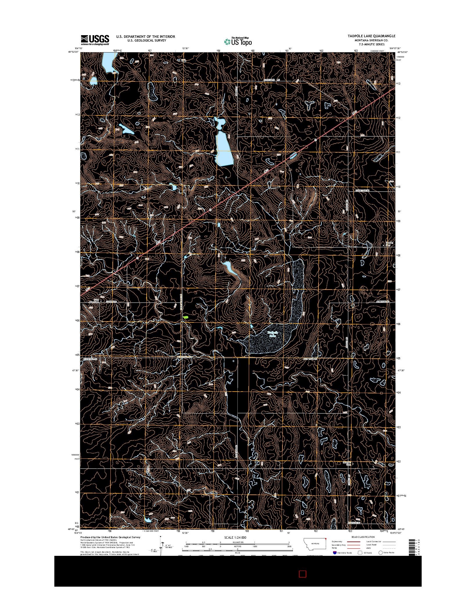 USGS US TOPO 7.5-MINUTE MAP FOR TADPOLE LAKE, MT 2014