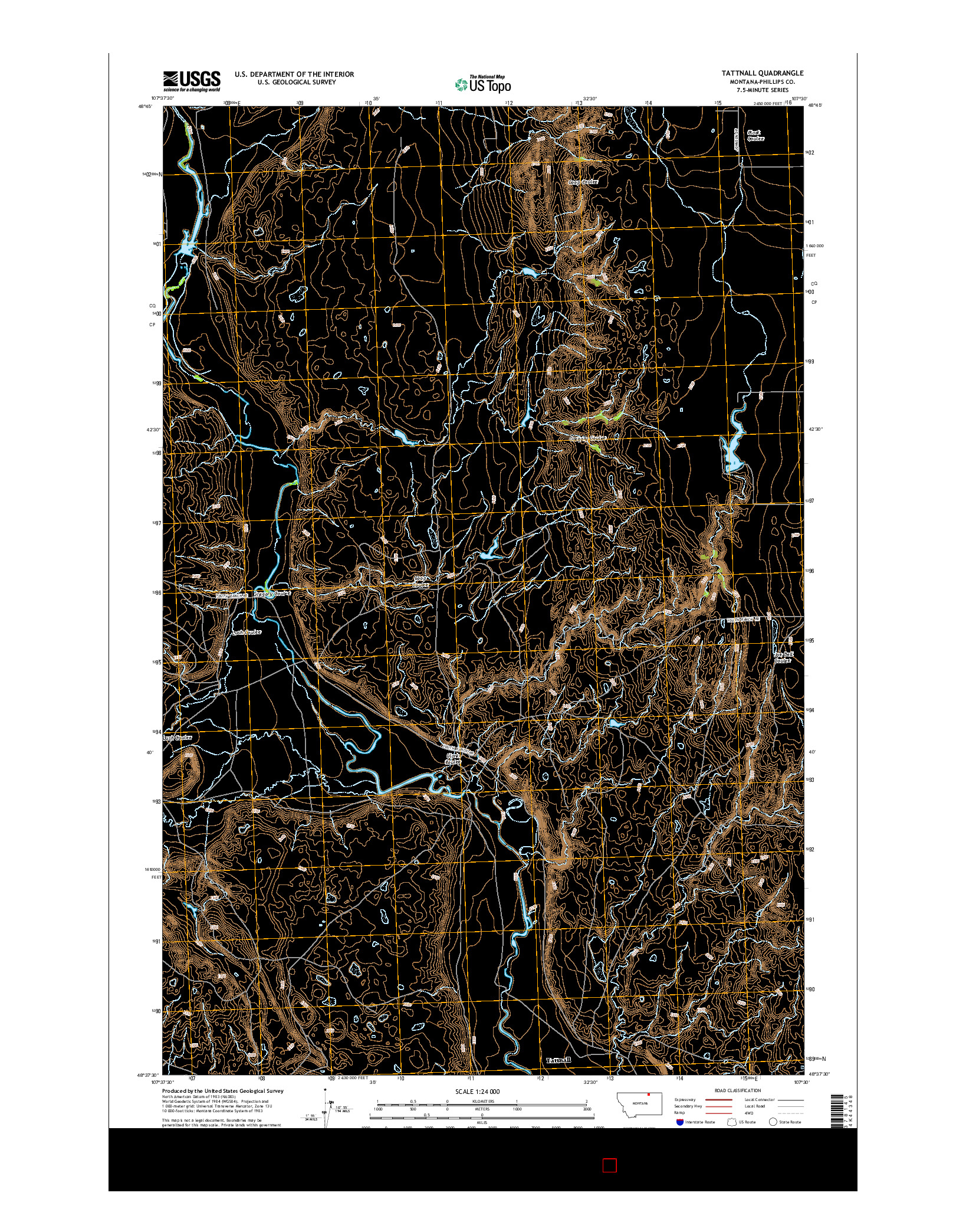 USGS US TOPO 7.5-MINUTE MAP FOR TATTNALL, MT 2014