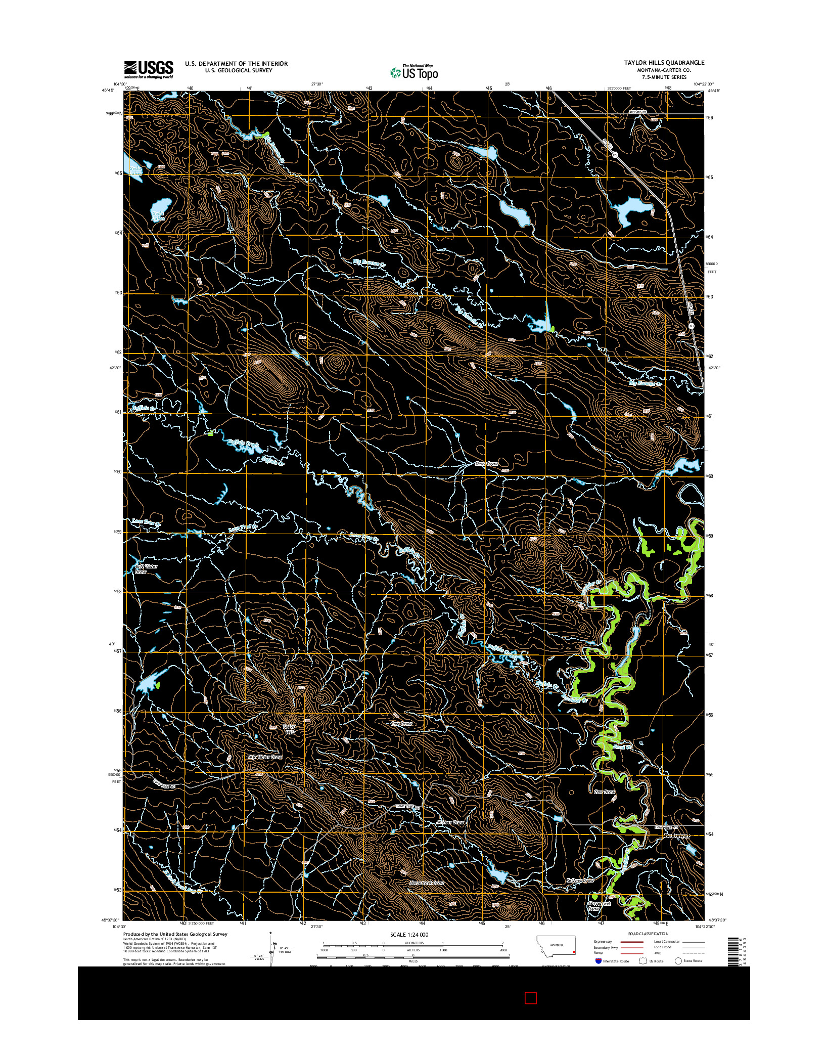 USGS US TOPO 7.5-MINUTE MAP FOR TAYLOR HILLS, MT 2014