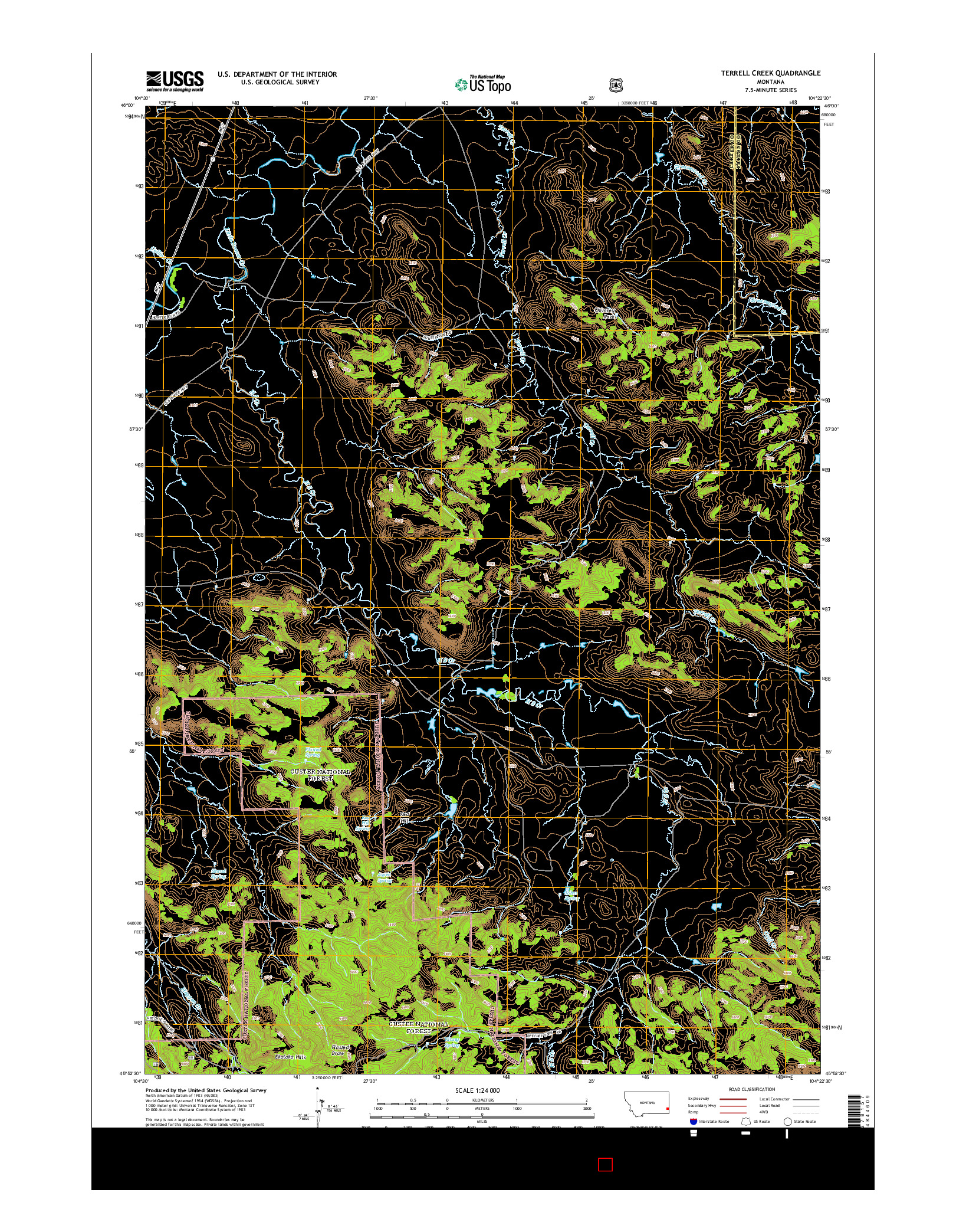 USGS US TOPO 7.5-MINUTE MAP FOR TERRELL CREEK, MT 2014