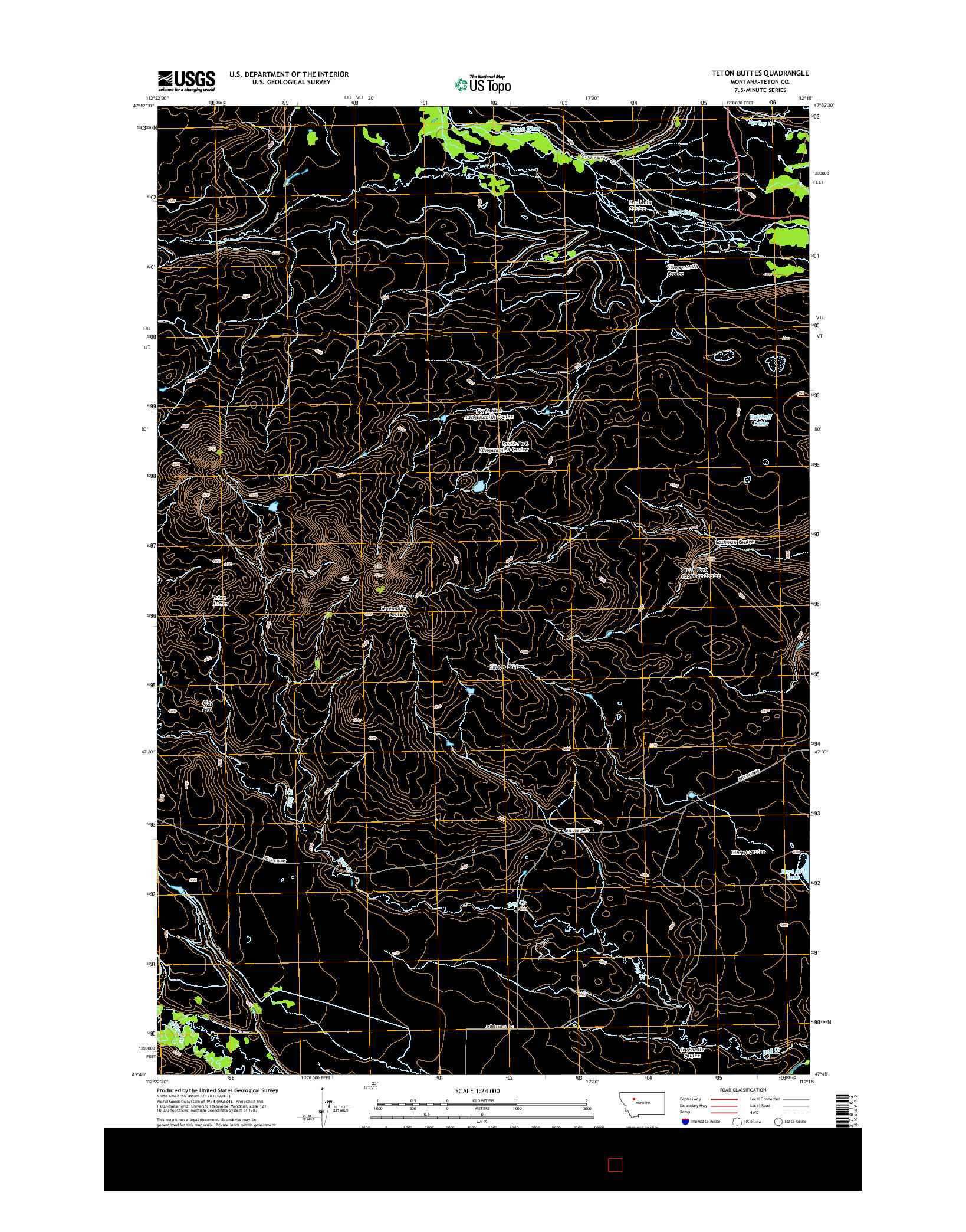 USGS US TOPO 7.5-MINUTE MAP FOR TETON BUTTES, MT 2014