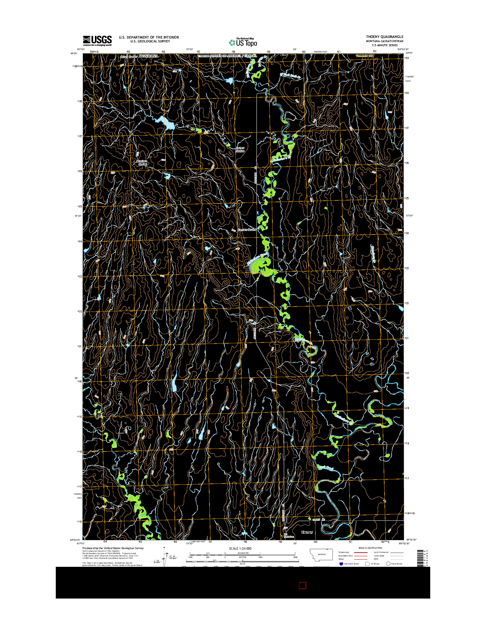 USGS US TOPO 7.5-MINUTE MAP FOR THOENY, MT-SK 2014