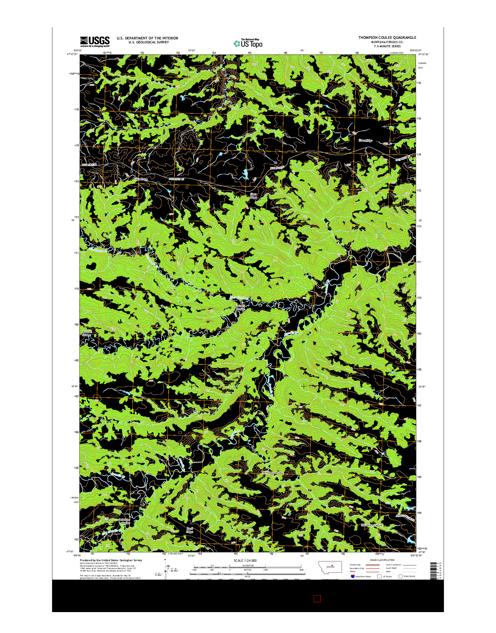 USGS US TOPO 7.5-MINUTE MAP FOR THOMPSON COULEE, MT 2014