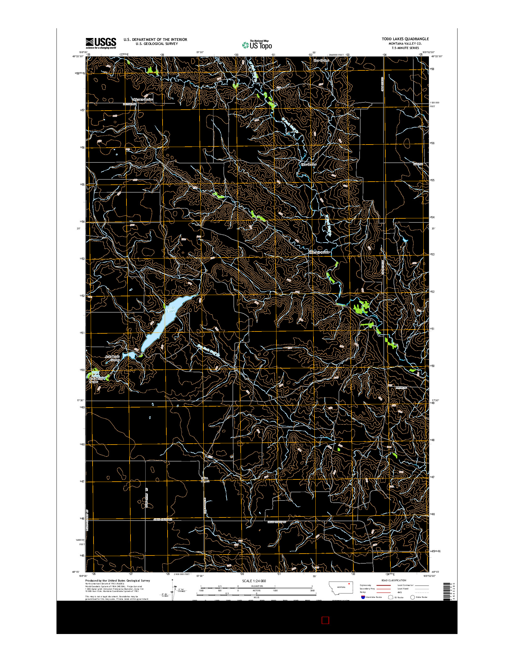 USGS US TOPO 7.5-MINUTE MAP FOR TODD LAKES, MT 2014