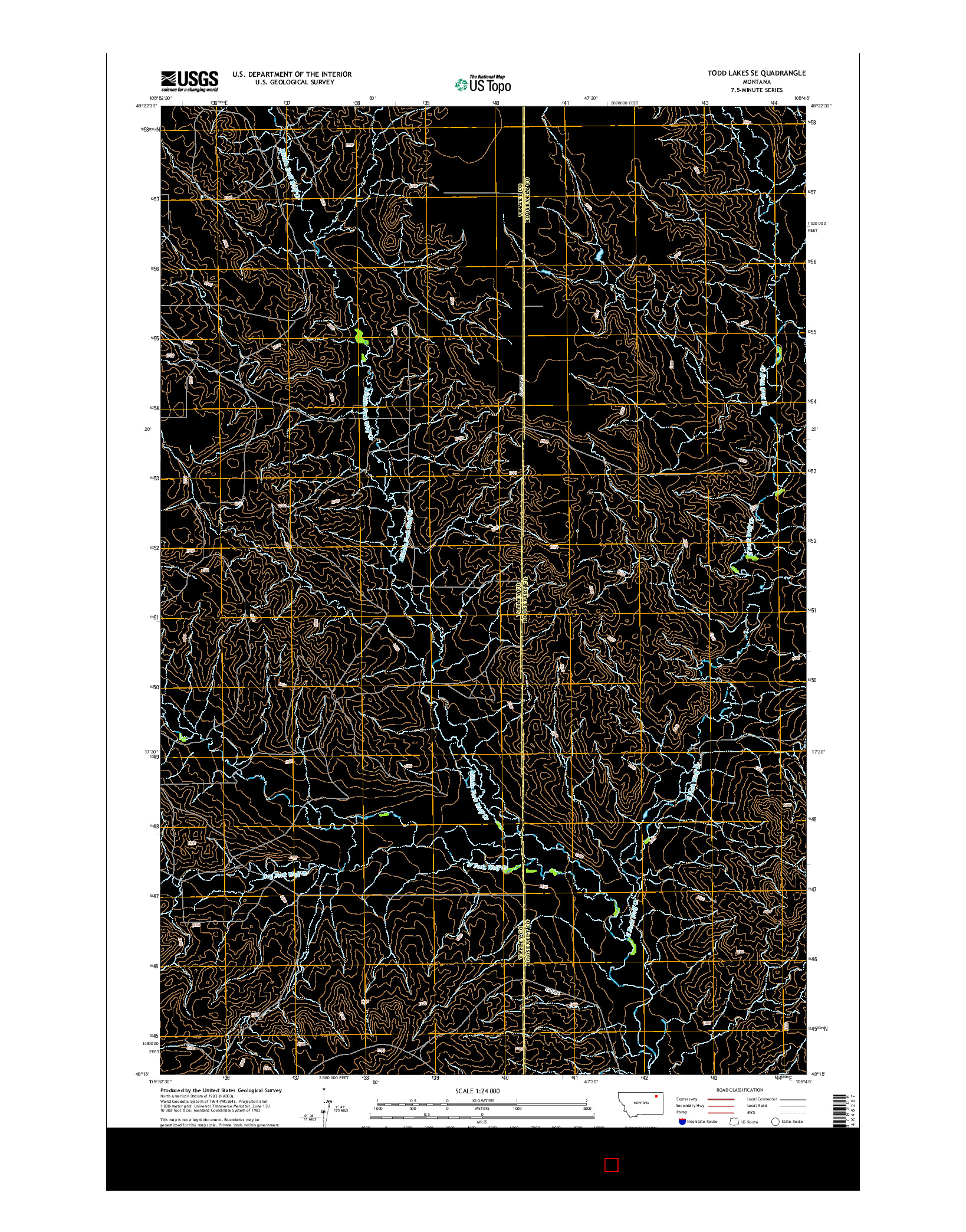 USGS US TOPO 7.5-MINUTE MAP FOR TODD LAKES SE, MT 2014