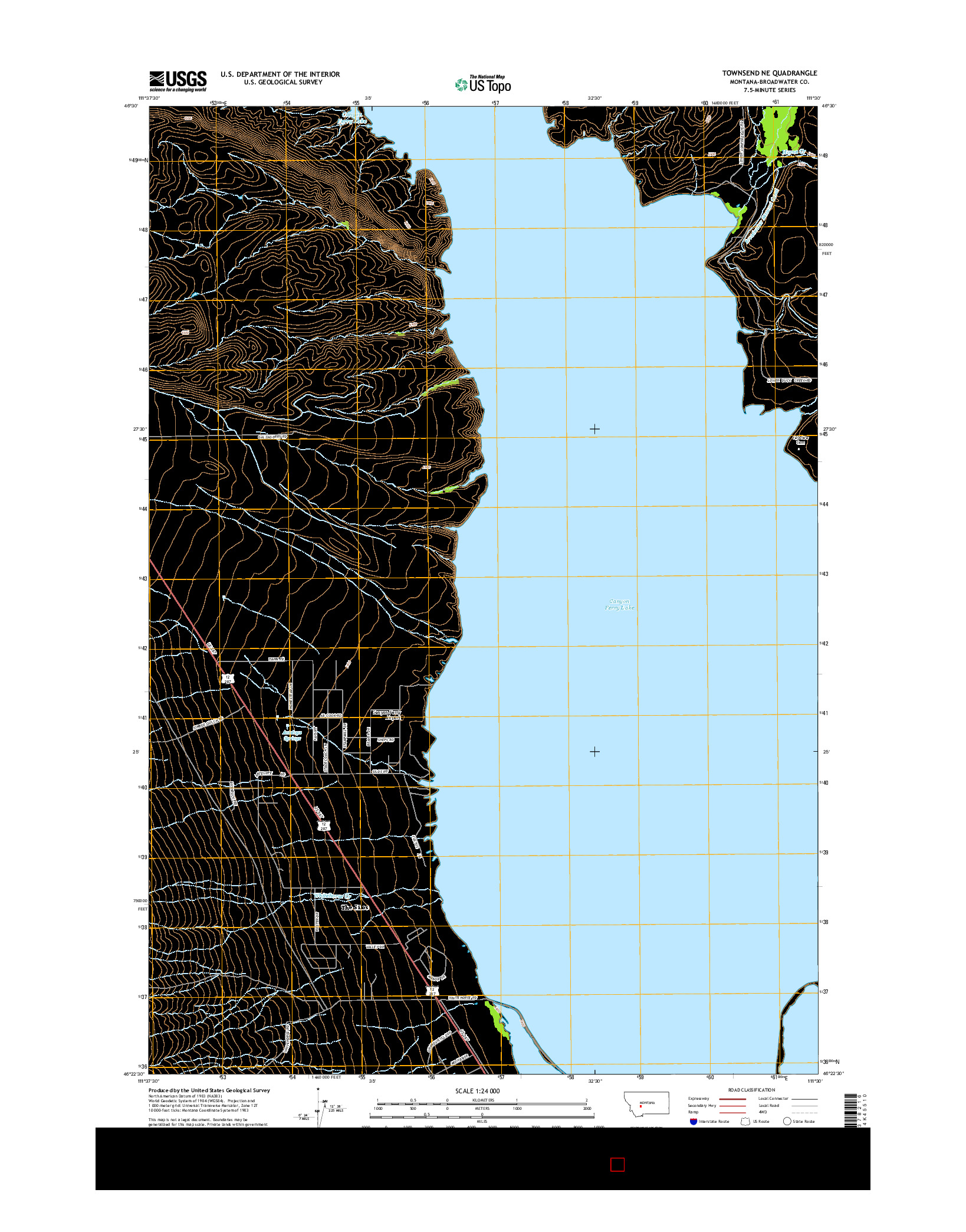 USGS US TOPO 7.5-MINUTE MAP FOR TOWNSEND NE, MT 2014