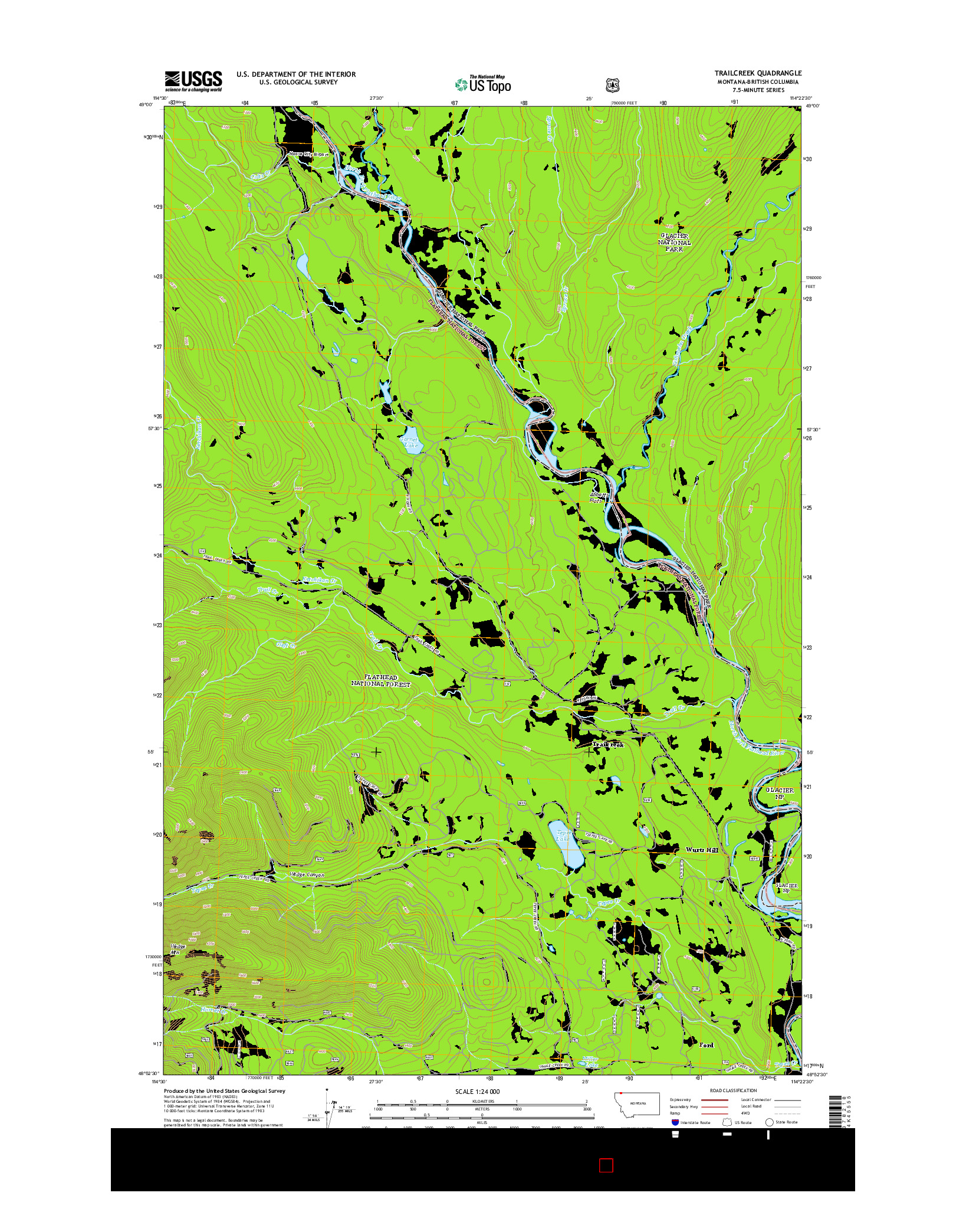 USGS US TOPO 7.5-MINUTE MAP FOR TRAILCREEK, MT-BC 2014