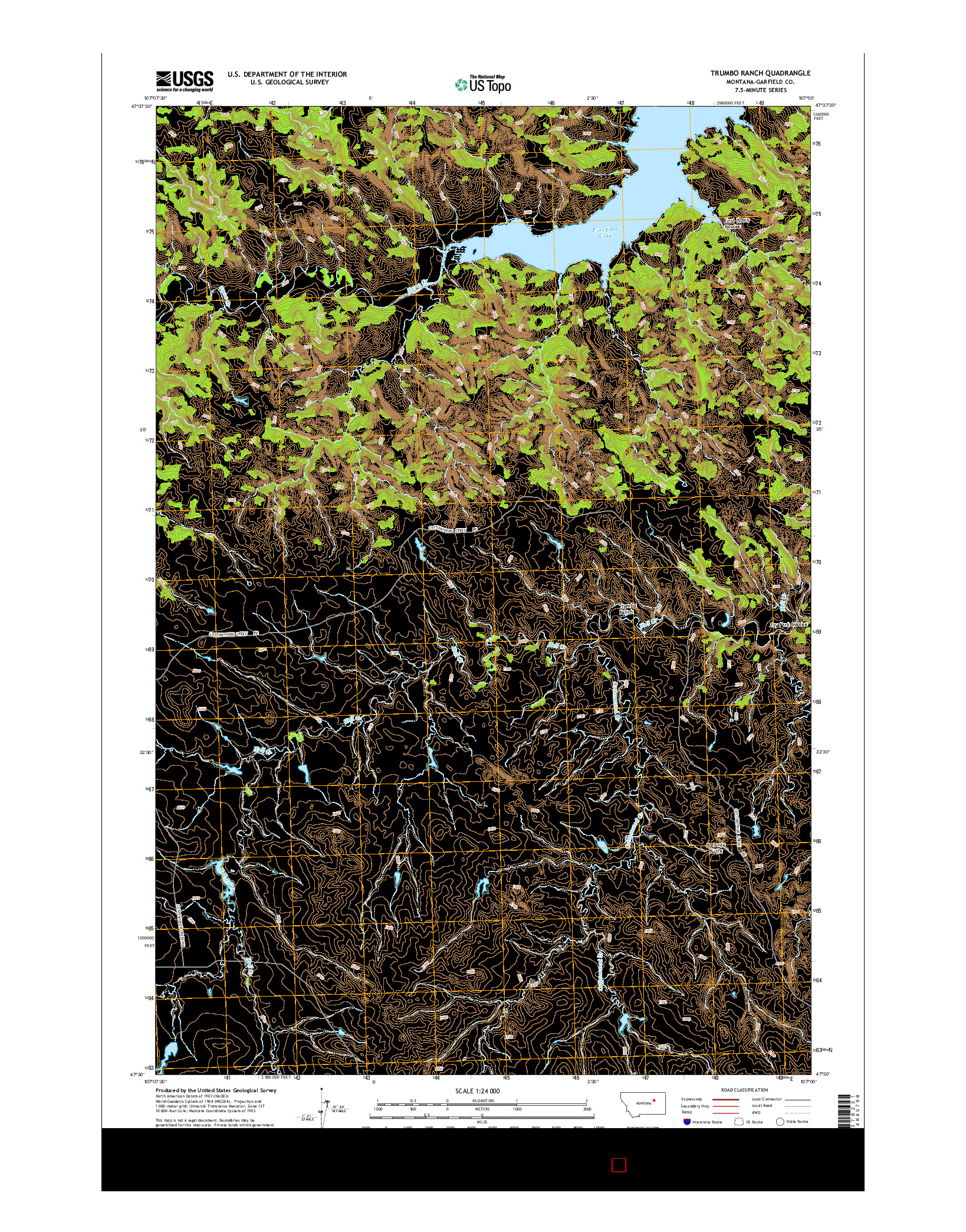 USGS US TOPO 7.5-MINUTE MAP FOR TRUMBO RANCH, MT 2014