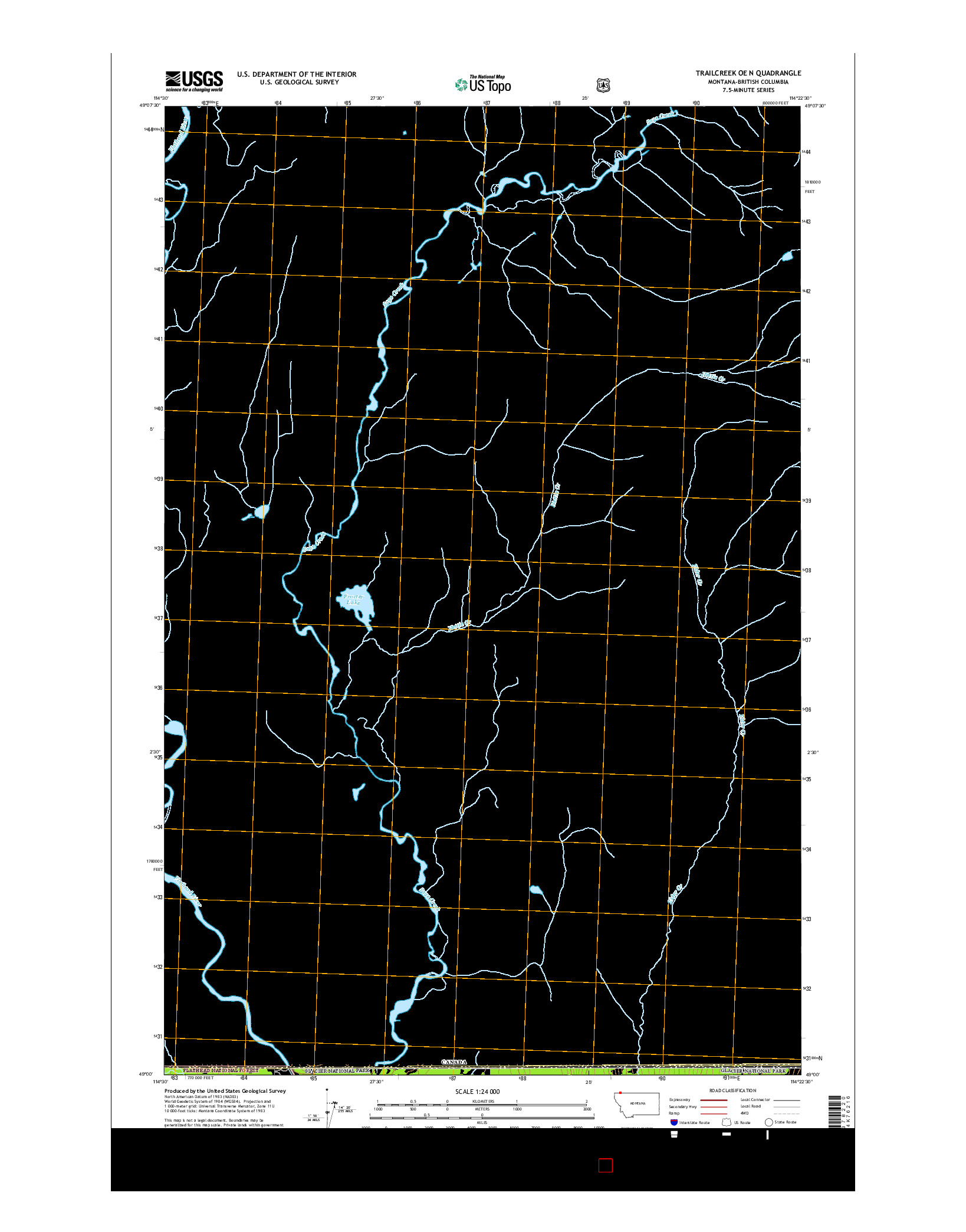 USGS US TOPO 7.5-MINUTE MAP FOR TRAILCREEK OE N, MT-BC 2014