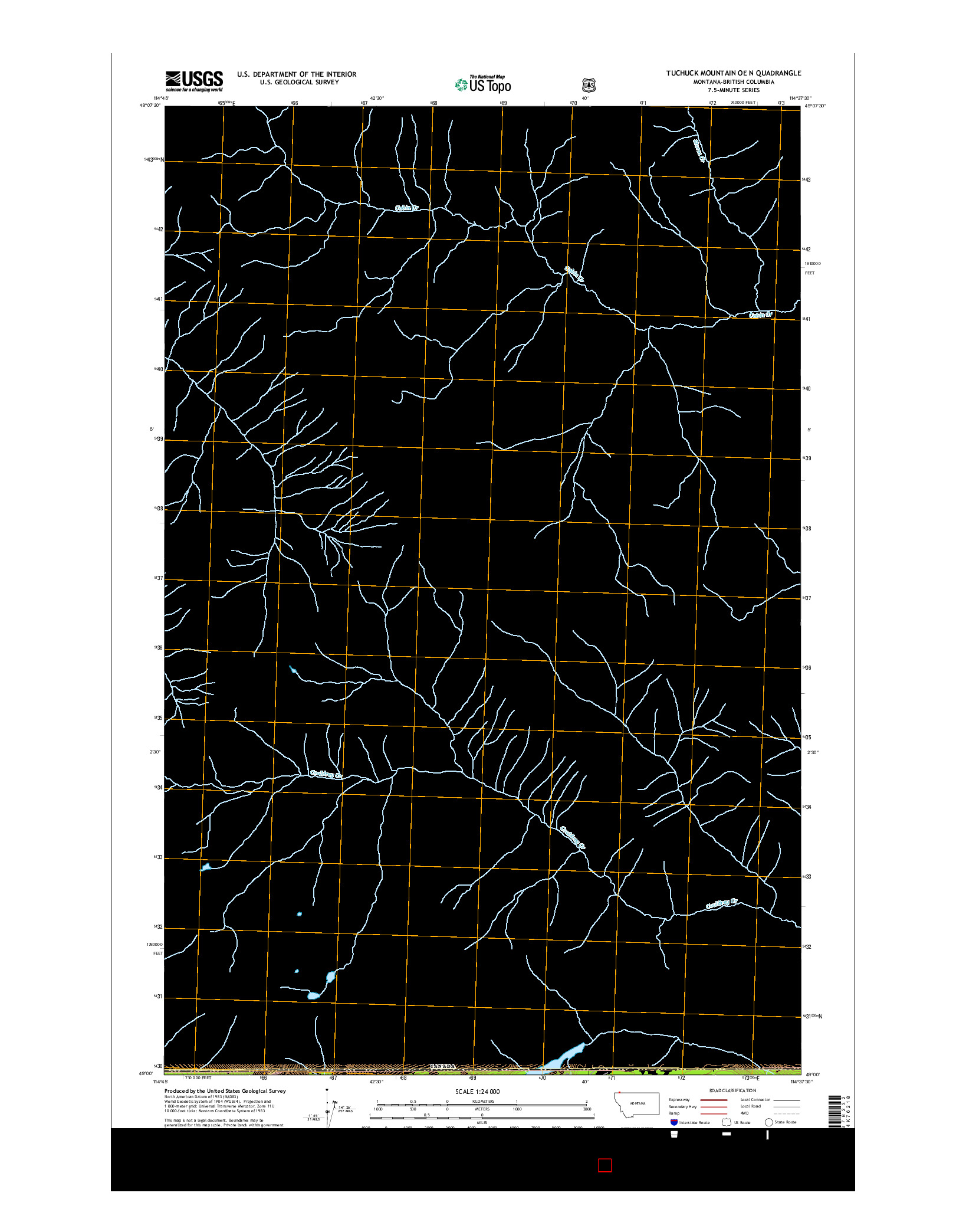 USGS US TOPO 7.5-MINUTE MAP FOR TUCHUCK MOUNTAIN OE N, MT-BC 2014