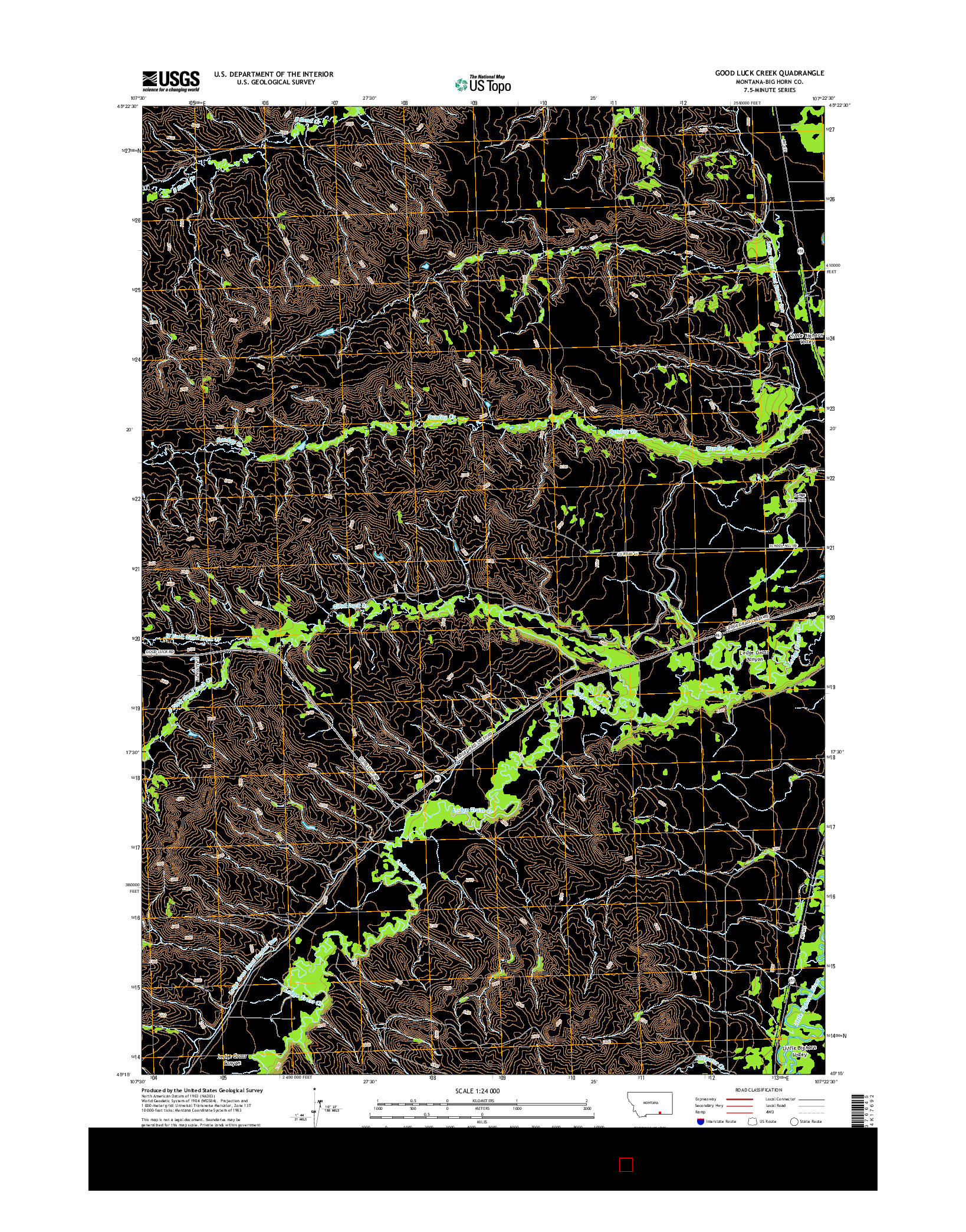 USGS US TOPO 7.5-MINUTE MAP FOR GOOD LUCK CREEK, MT 2014
