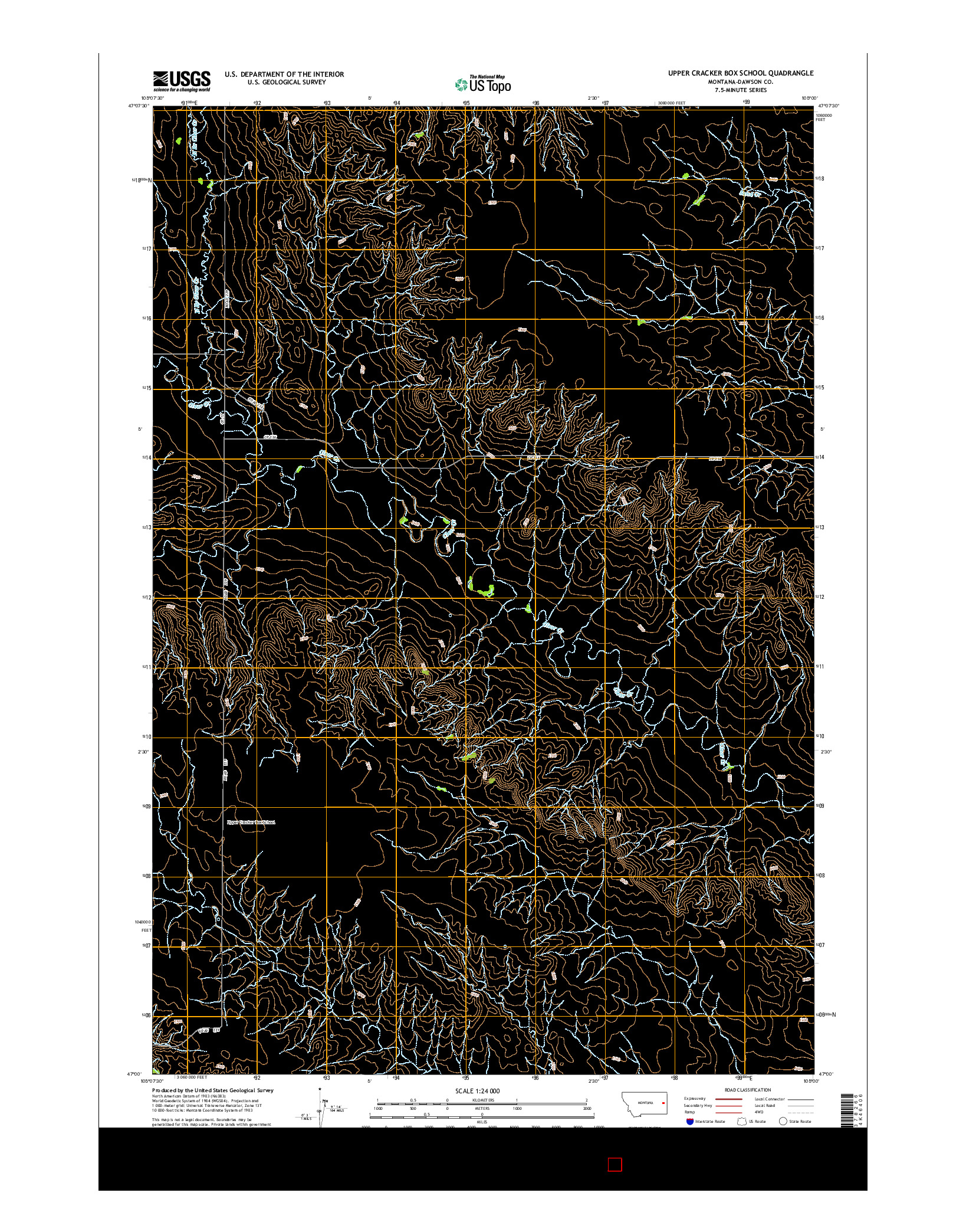 USGS US TOPO 7.5-MINUTE MAP FOR UPPER CRACKER BOX SCHOOL, MT 2014