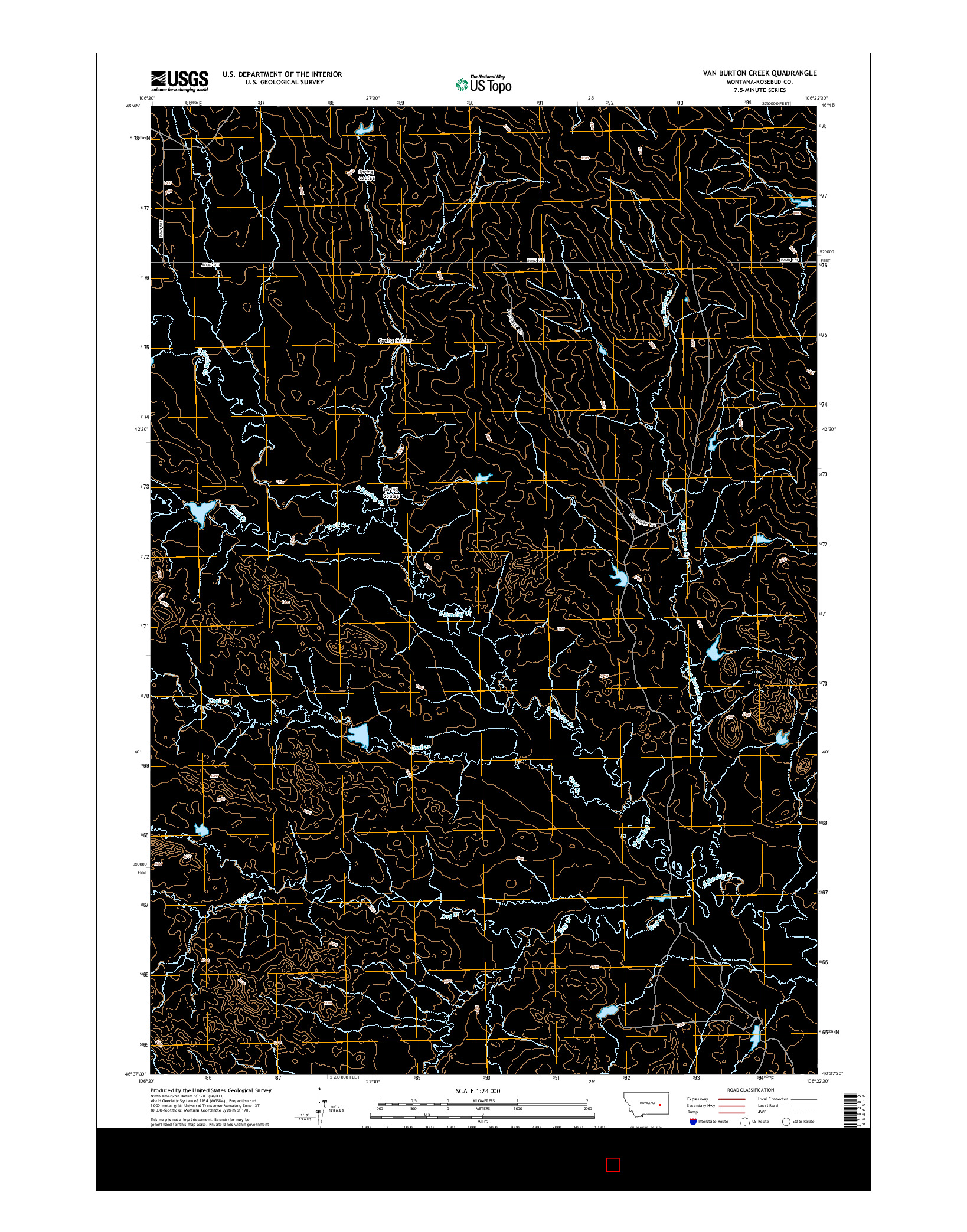 USGS US TOPO 7.5-MINUTE MAP FOR VAN BURTON CREEK, MT 2014
