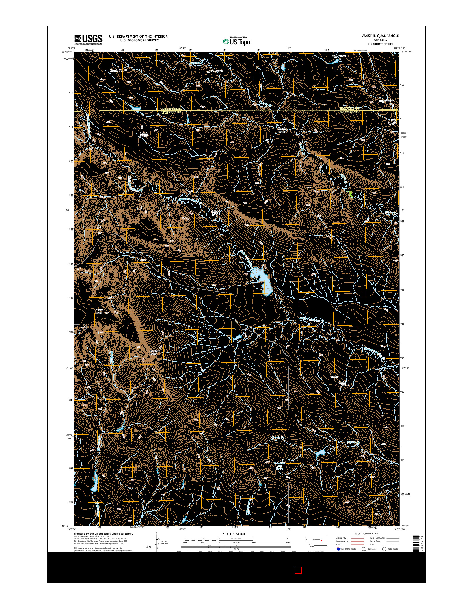 USGS US TOPO 7.5-MINUTE MAP FOR VANSTEL, MT 2014