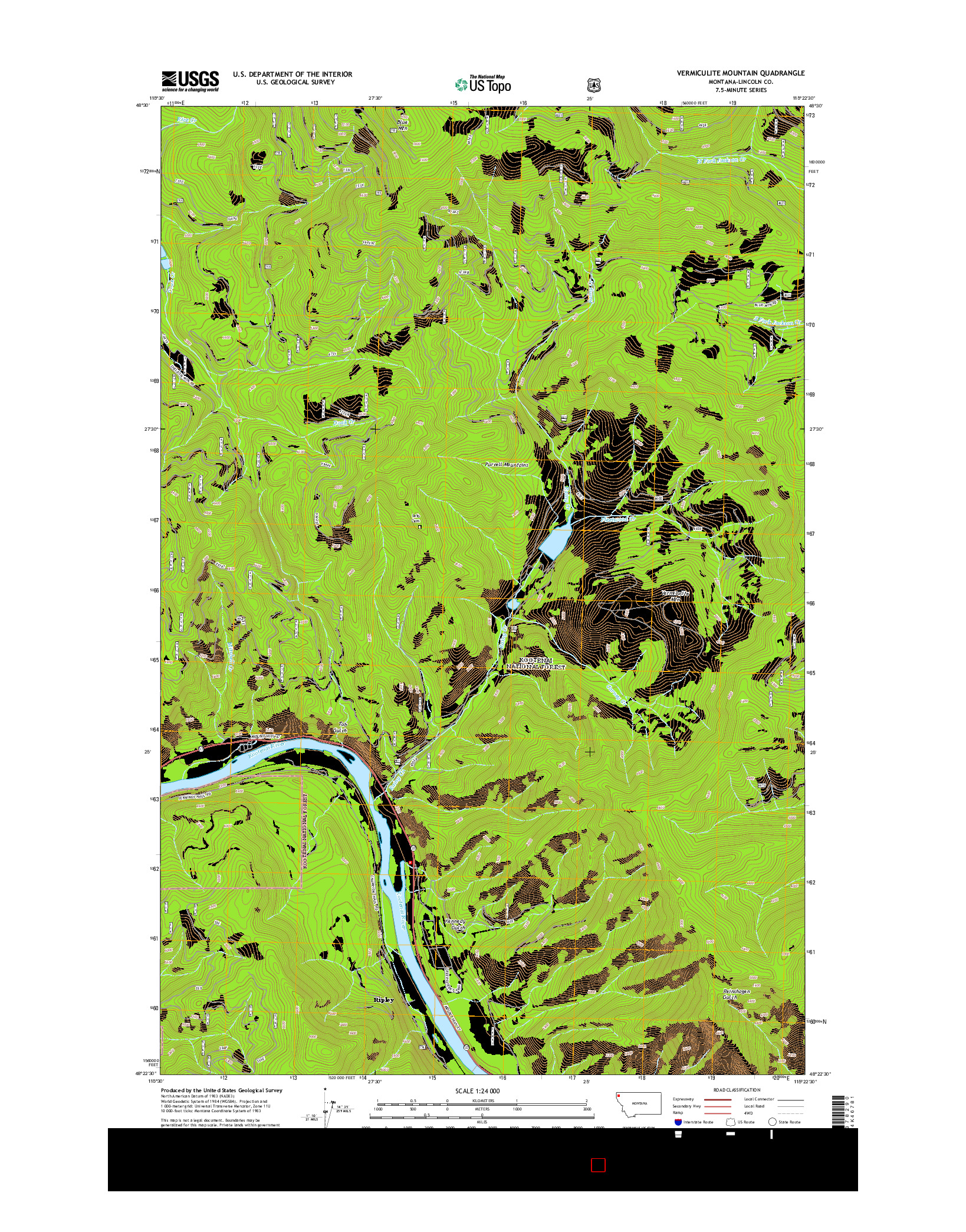 USGS US TOPO 7.5-MINUTE MAP FOR VERMICULITE MOUNTAIN, MT 2014